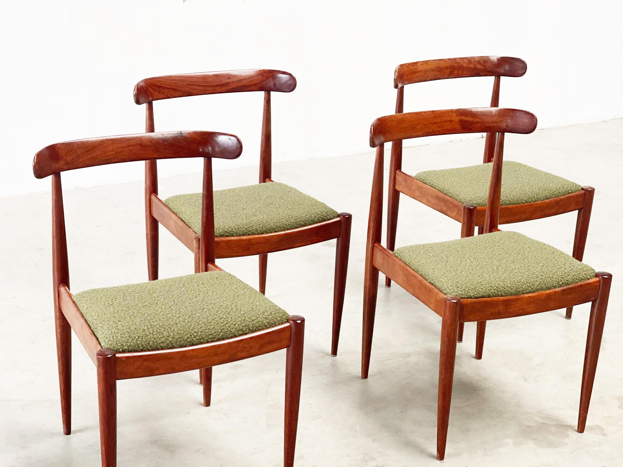 Late 20th Century 4 wooden dining chairs by Alfred Hendrickx