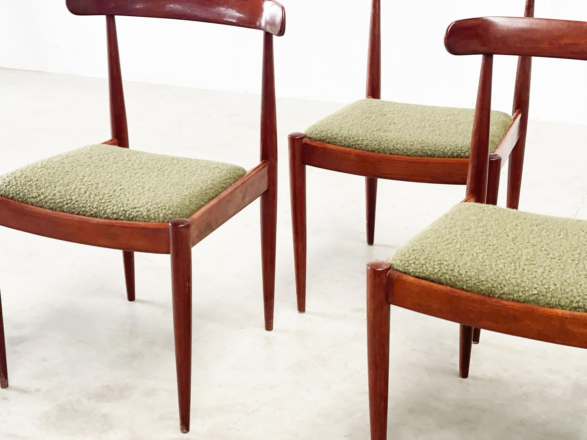 Wood 4 wooden dining chairs by Alfred Hendrickx