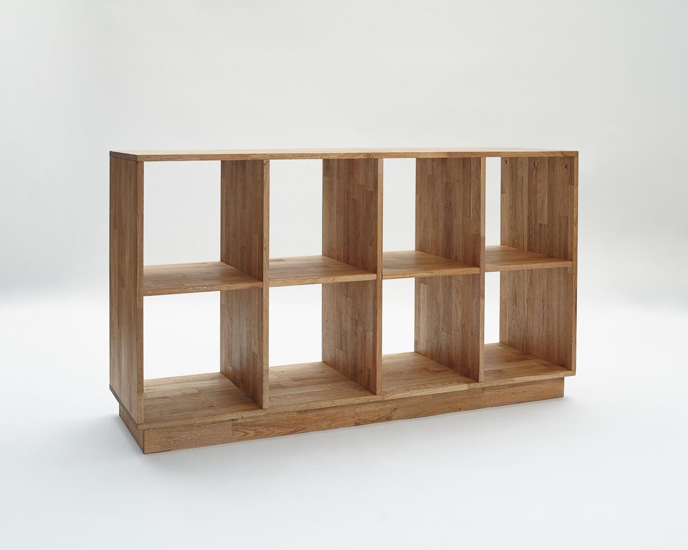 Contemporary 4 x 2 Bookcase Solid English Walnut LAXseries by MASHstudios For Sale