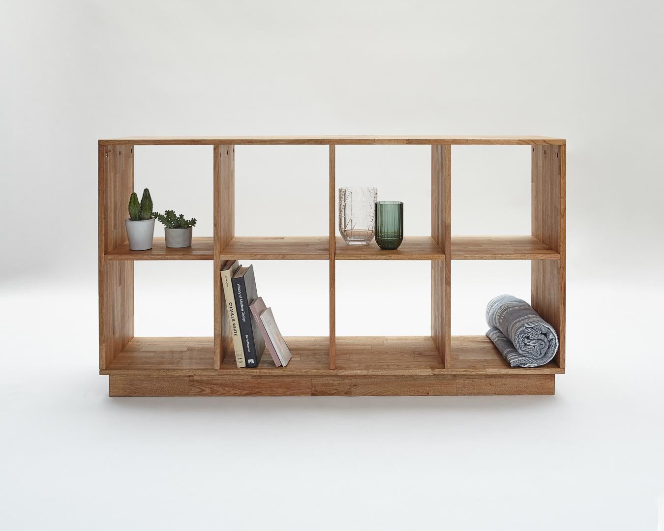 Perfect for smaller spaces or pair it for additional storage with the LAX Series wall-mounted Desk, the MASH LAX Series 4 x 2 bookcase has got you covered. This bookcase is sturdy and built to last, made from solid English walnut. With 13.5