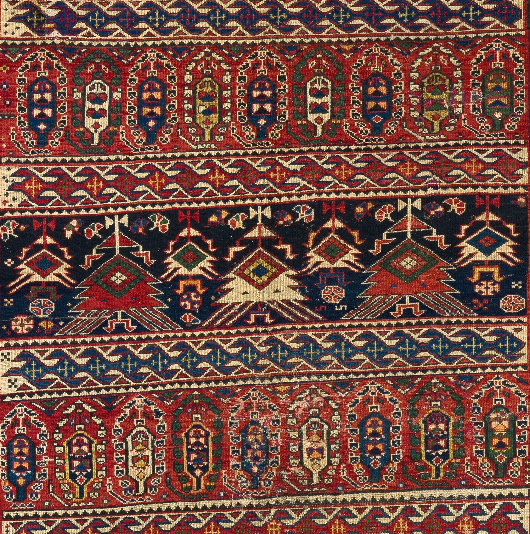 Kazak 4' x 6'7'' Antique Caucasian Karagashli Shirvan Rug, circa 1915
