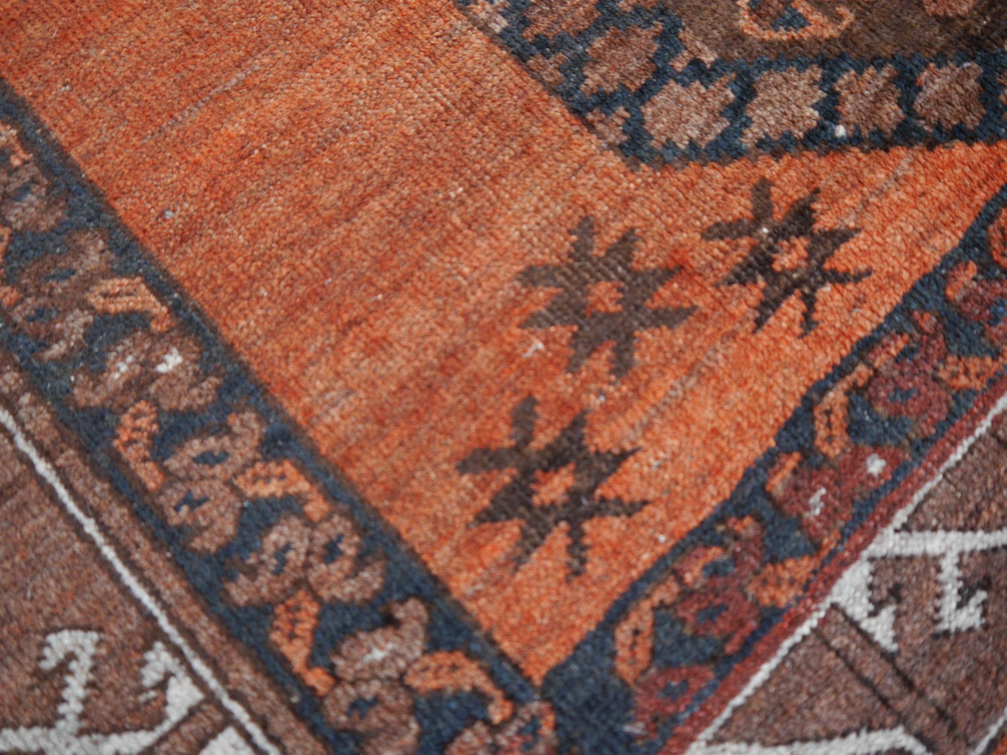 Hand-Knotted Ersari Tribal Turkoman Semi Antique Carpet