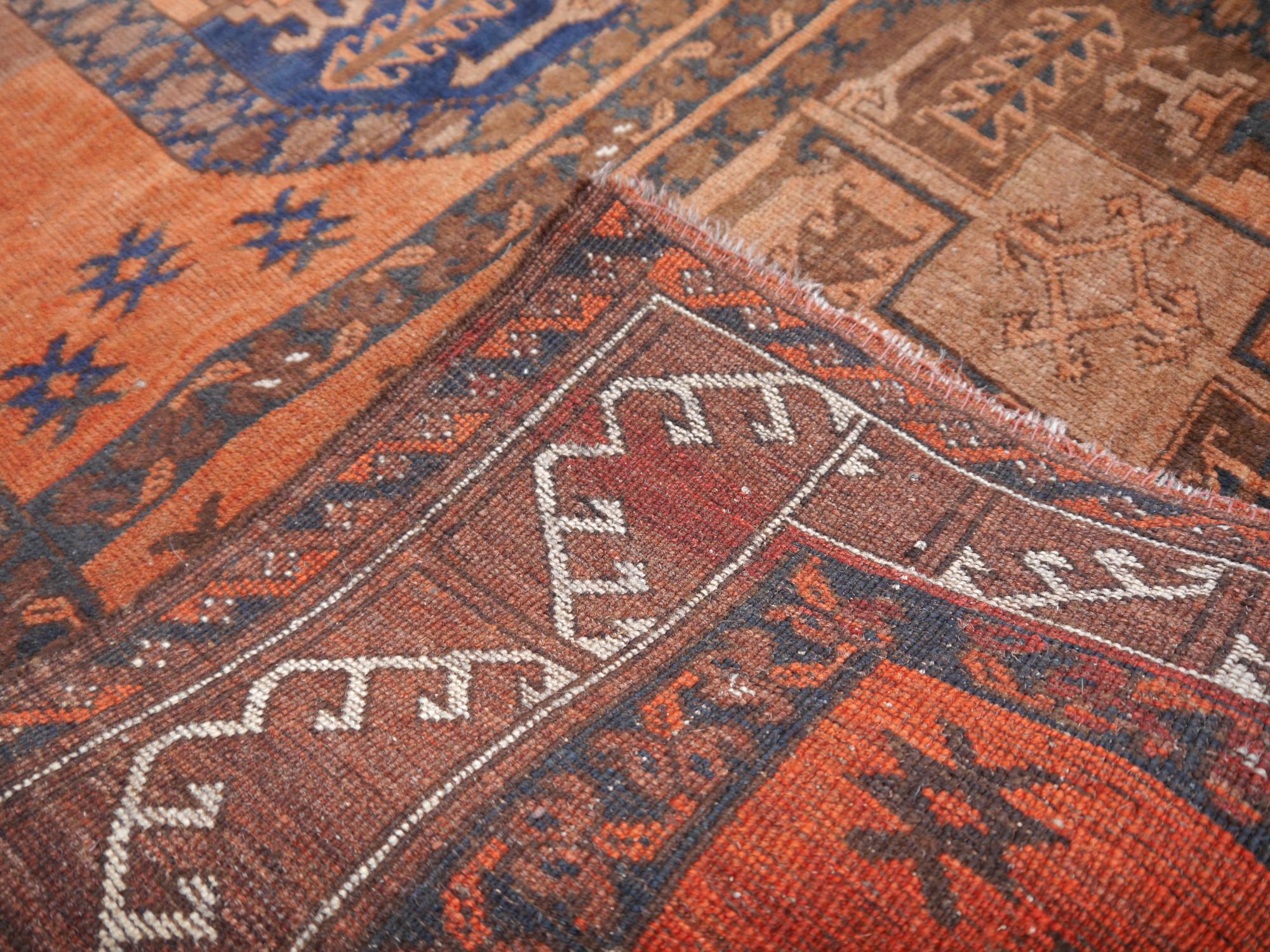 Wool Ersari Tribal Turkoman Semi Antique Carpet