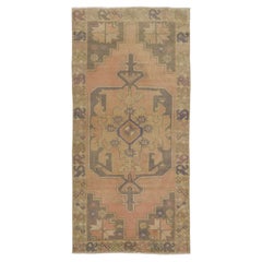 4x8.3 Ft One-of-a-Kind Vintage Turkish Oushak Rug in Soft Colors, All Wool