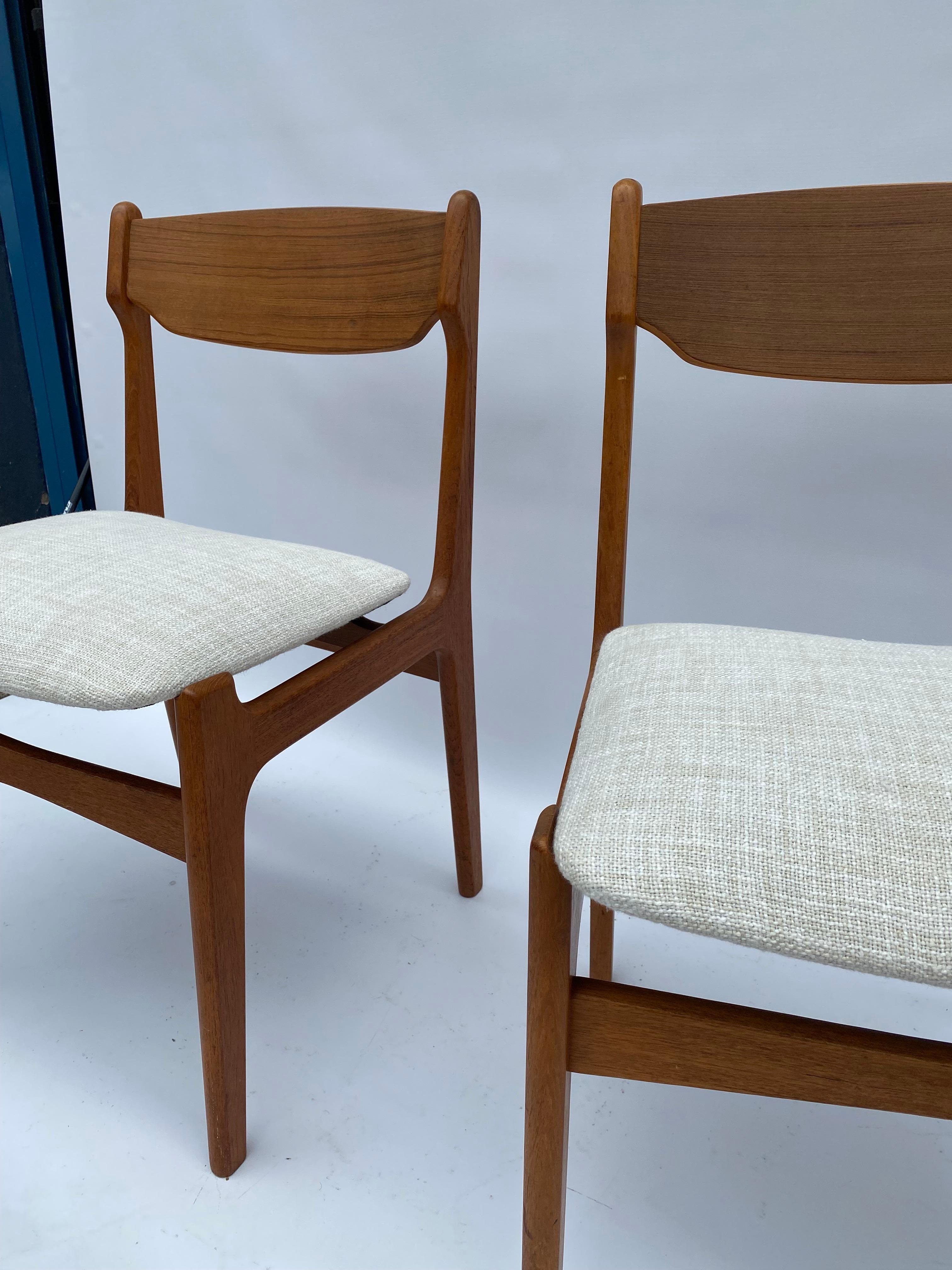 4 x Erik Buch Sedie da pranzo in teak del MidCentury Danese Scandinavo Imbottite 1960 in vendita 5