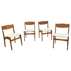 4 x Erik Buch Teak Dining Chairs MidCentury Danish Scandinavian Upholstered 1960