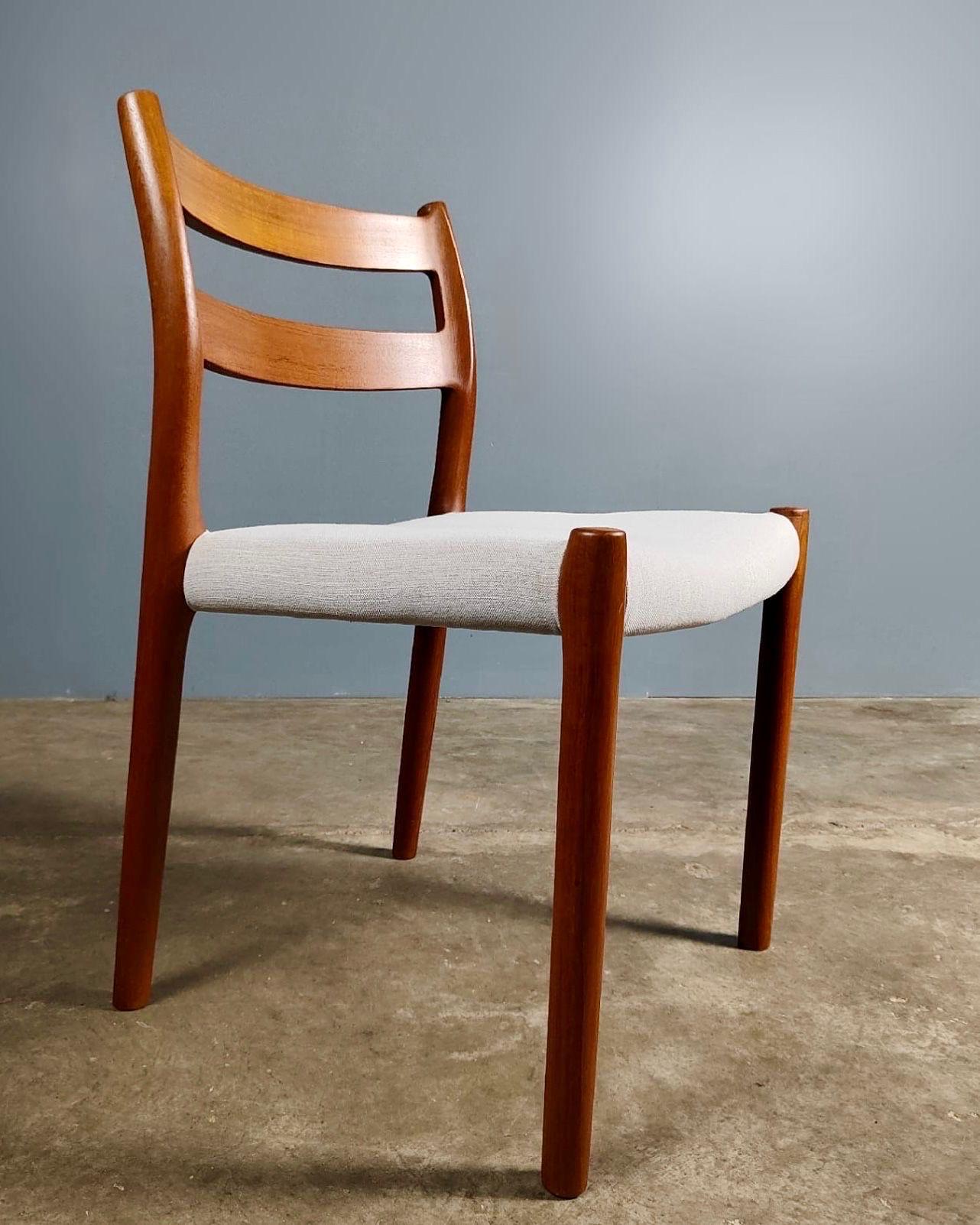 Danish 4 x Model 84 Teak Dining Chairs Niels Otto Møller J.L Møllers Møbelfabrik