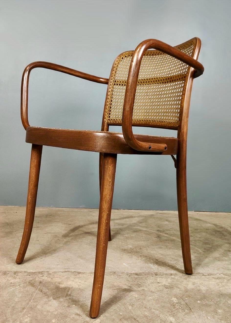 Mid-Century Modern 4 x Model Prague 811 Walnut Dining Chairs Josef Frank Hoffmann Thonet Vintage