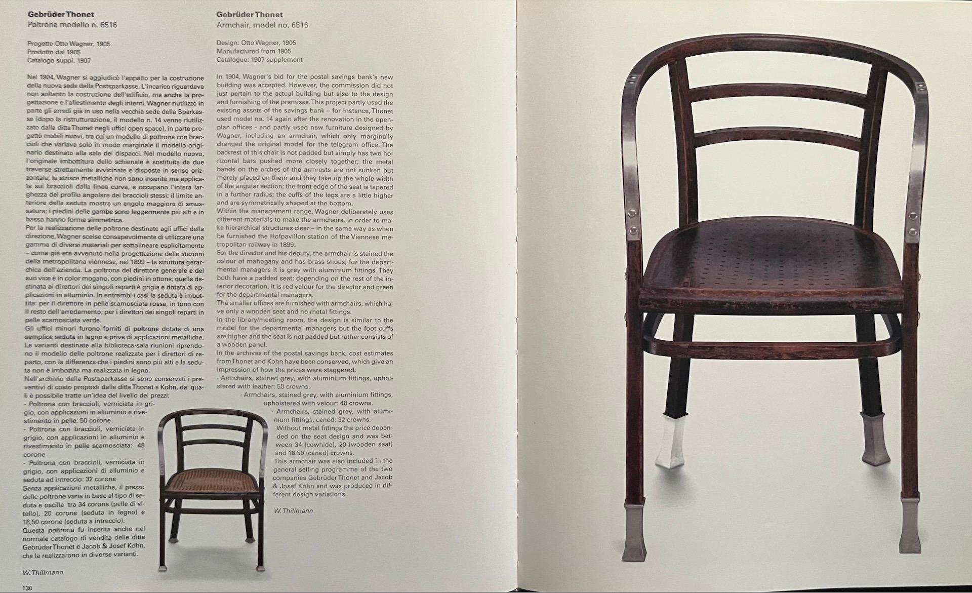 4 x original secessionistic Armchair, Otto Wagner for Thonet (