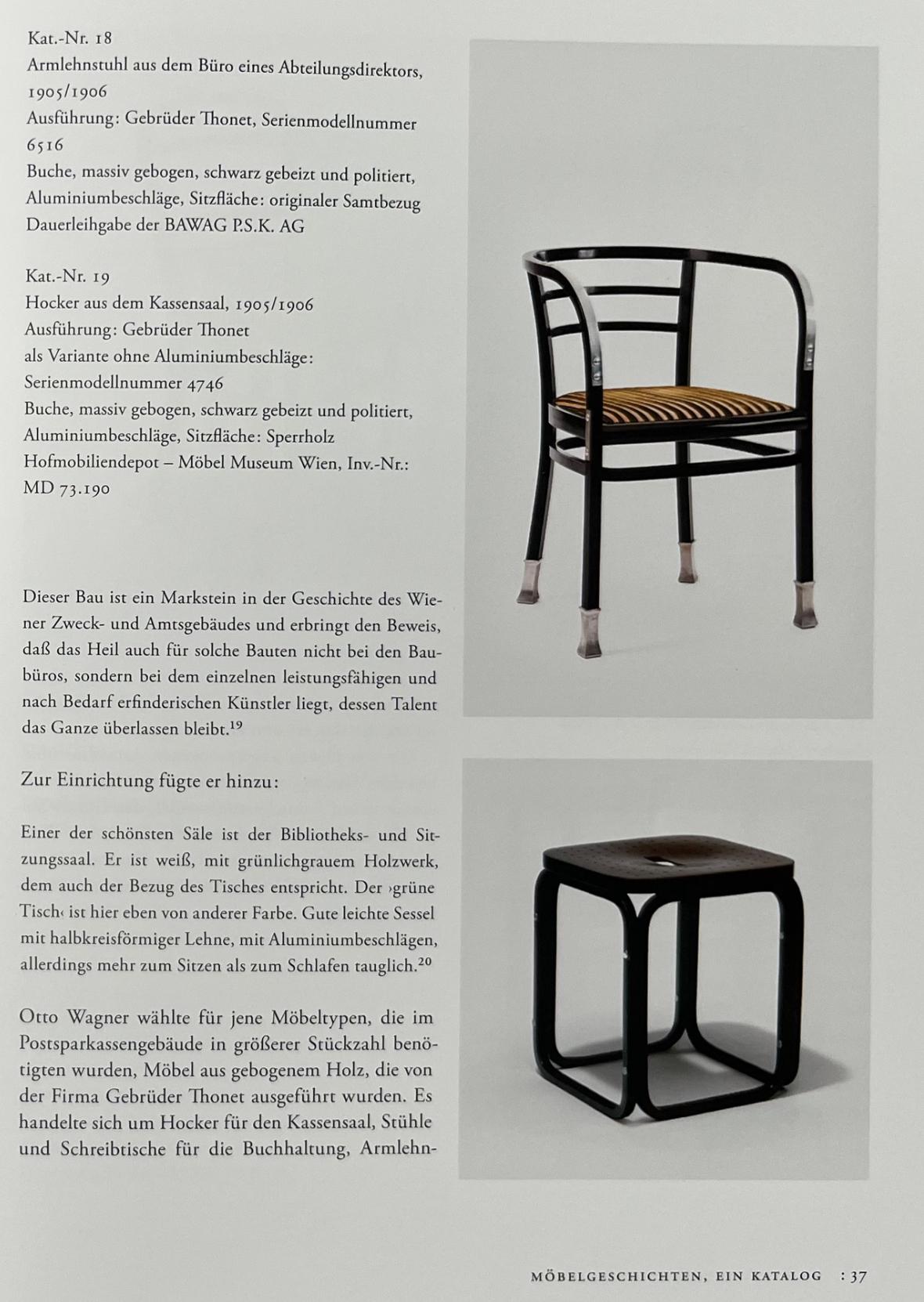 4 x original secessionistic Armchair, Otto Wagner for Thonet (
