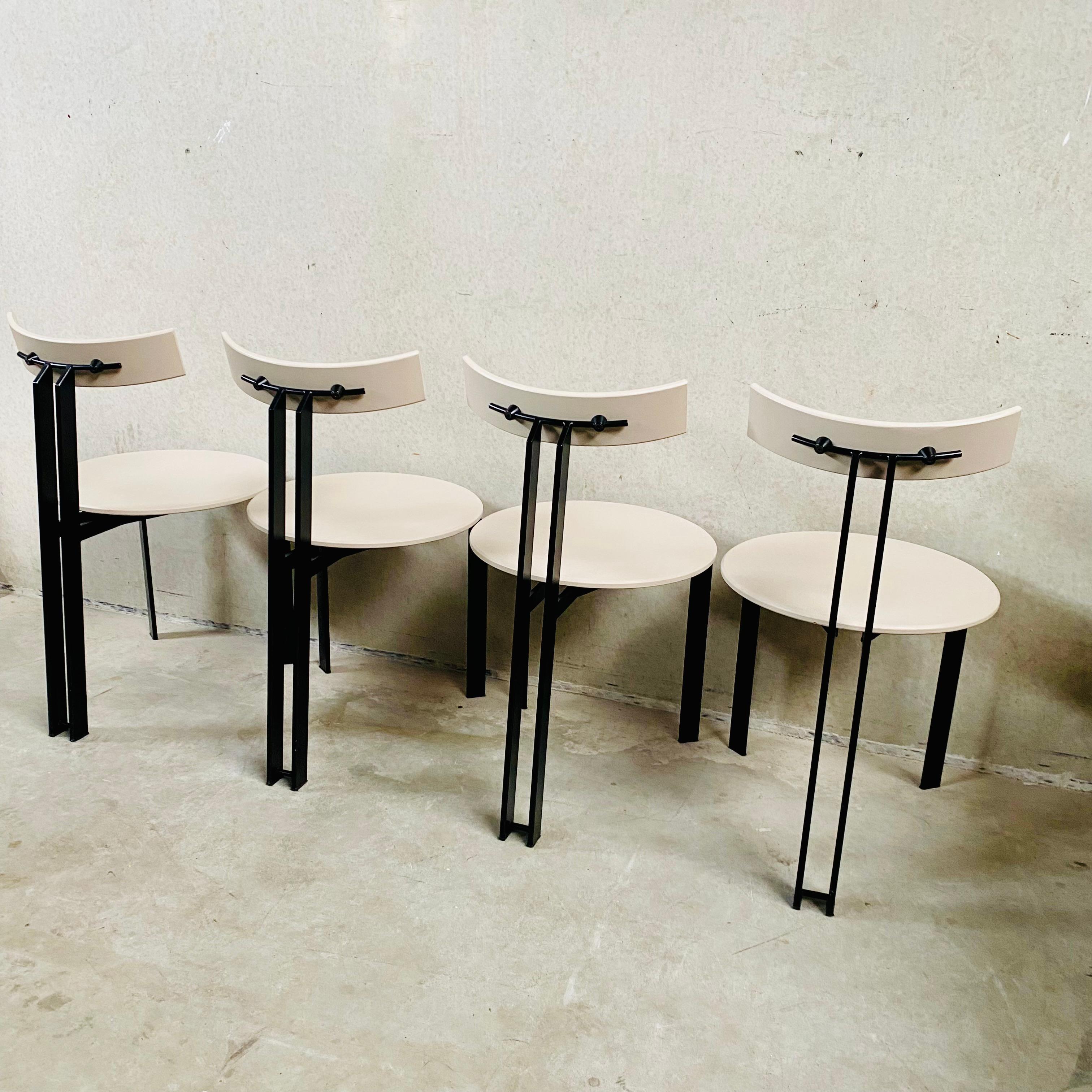 4 x Brutalist ZETA Dining Chairs by Martin Haksteen for Harvink, Netherlands  For Sale 3