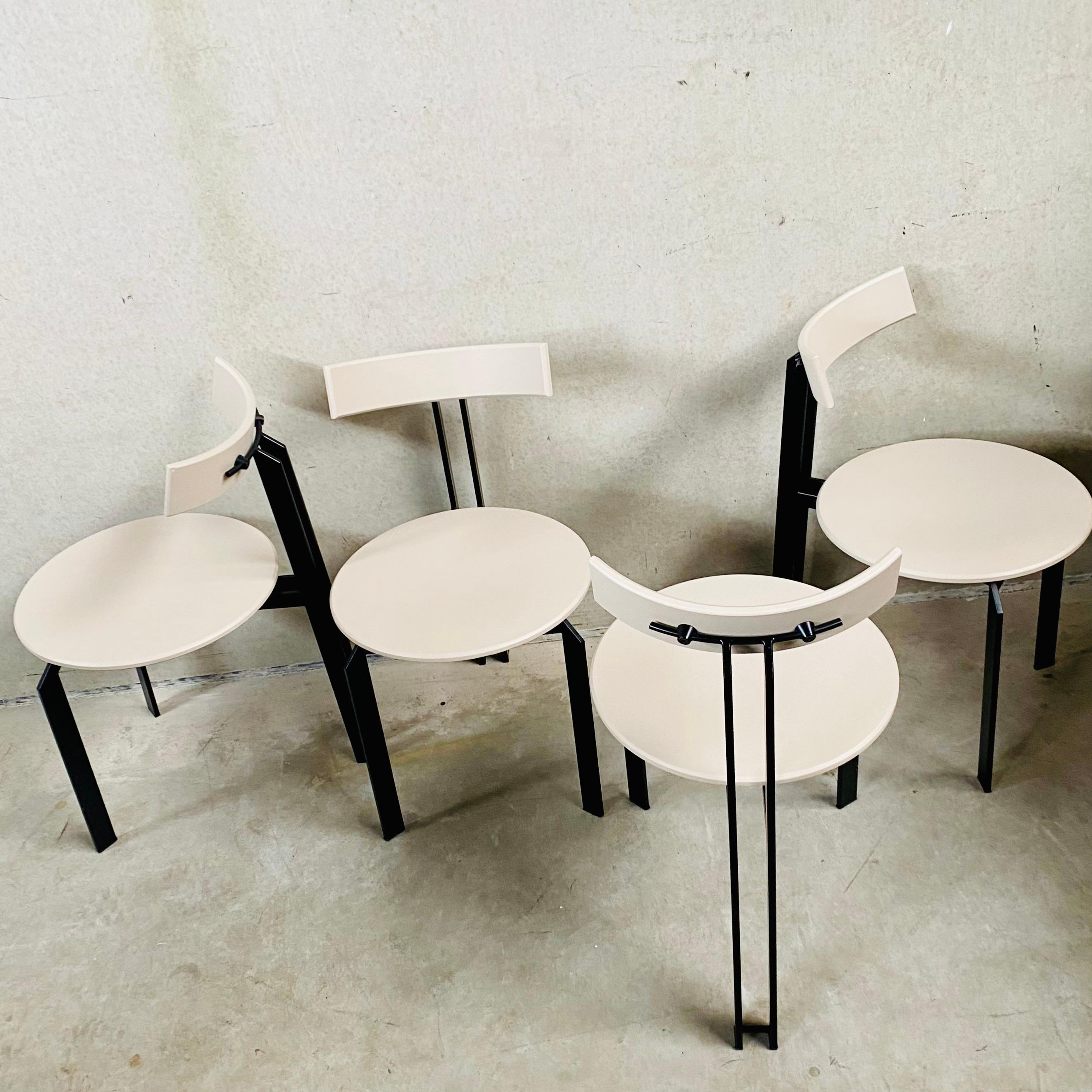 4 x Brutalist ZETA Dining Chairs by Martin Haksteen for Harvink, Netherlands  For Sale 4