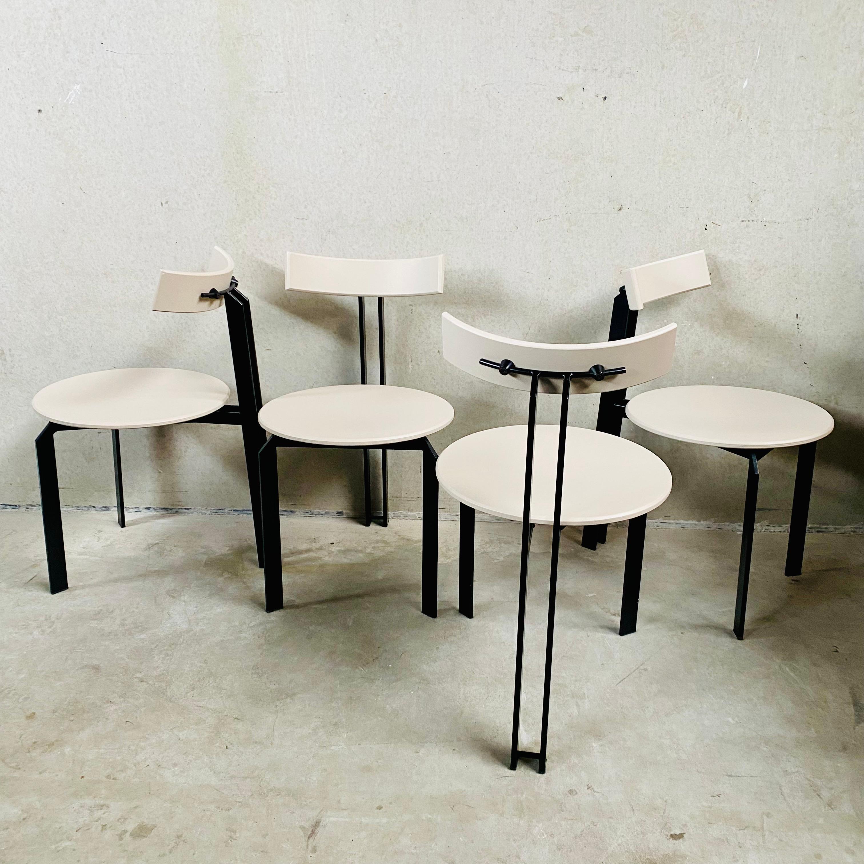 4 x Brutalist ZETA Dining Chairs by Martin Haksteen for Harvink, Netherlands  For Sale 6