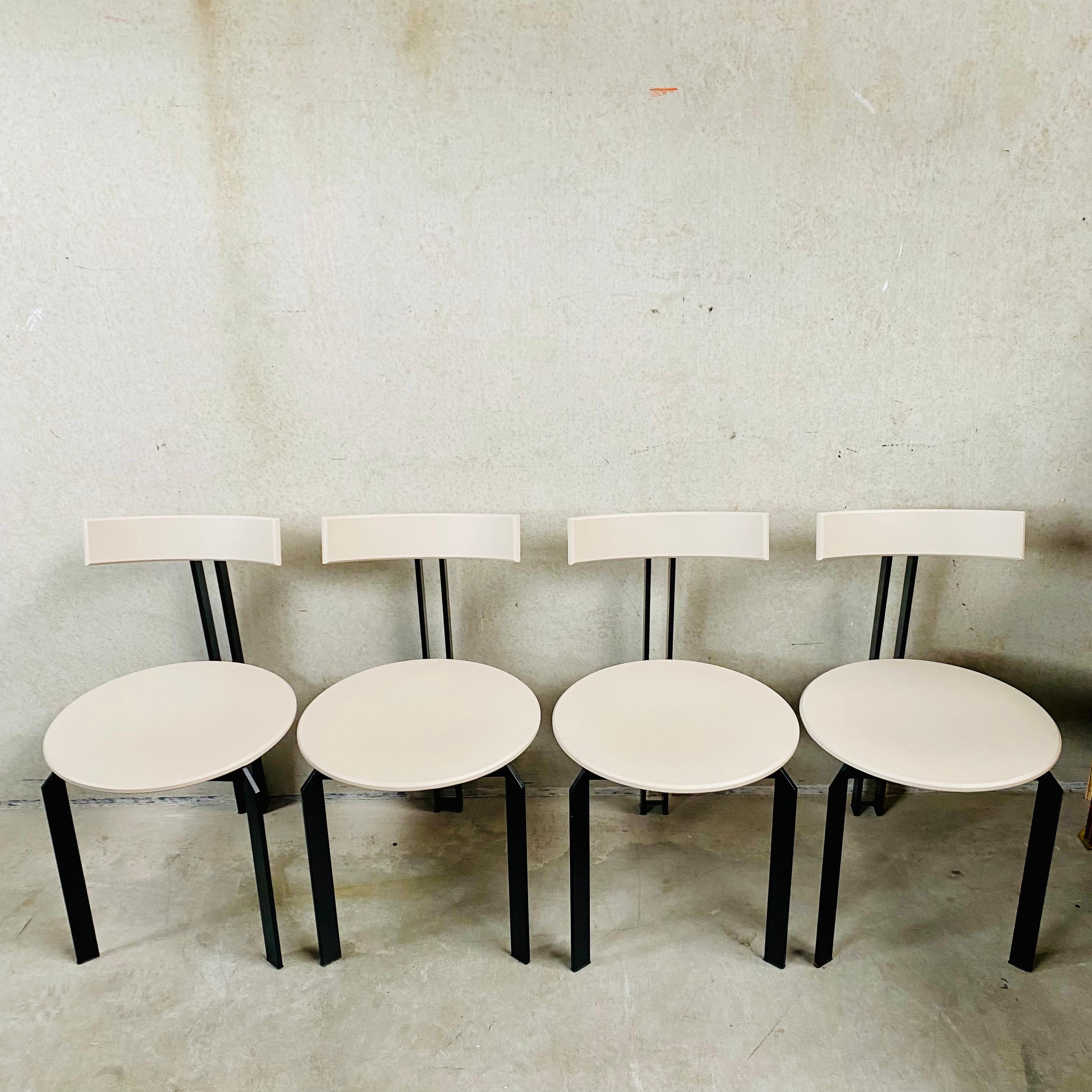 4 x Brutalist ZETA Dining Chairs by Martin Haksteen for Harvink, Netherlands  For Sale 8