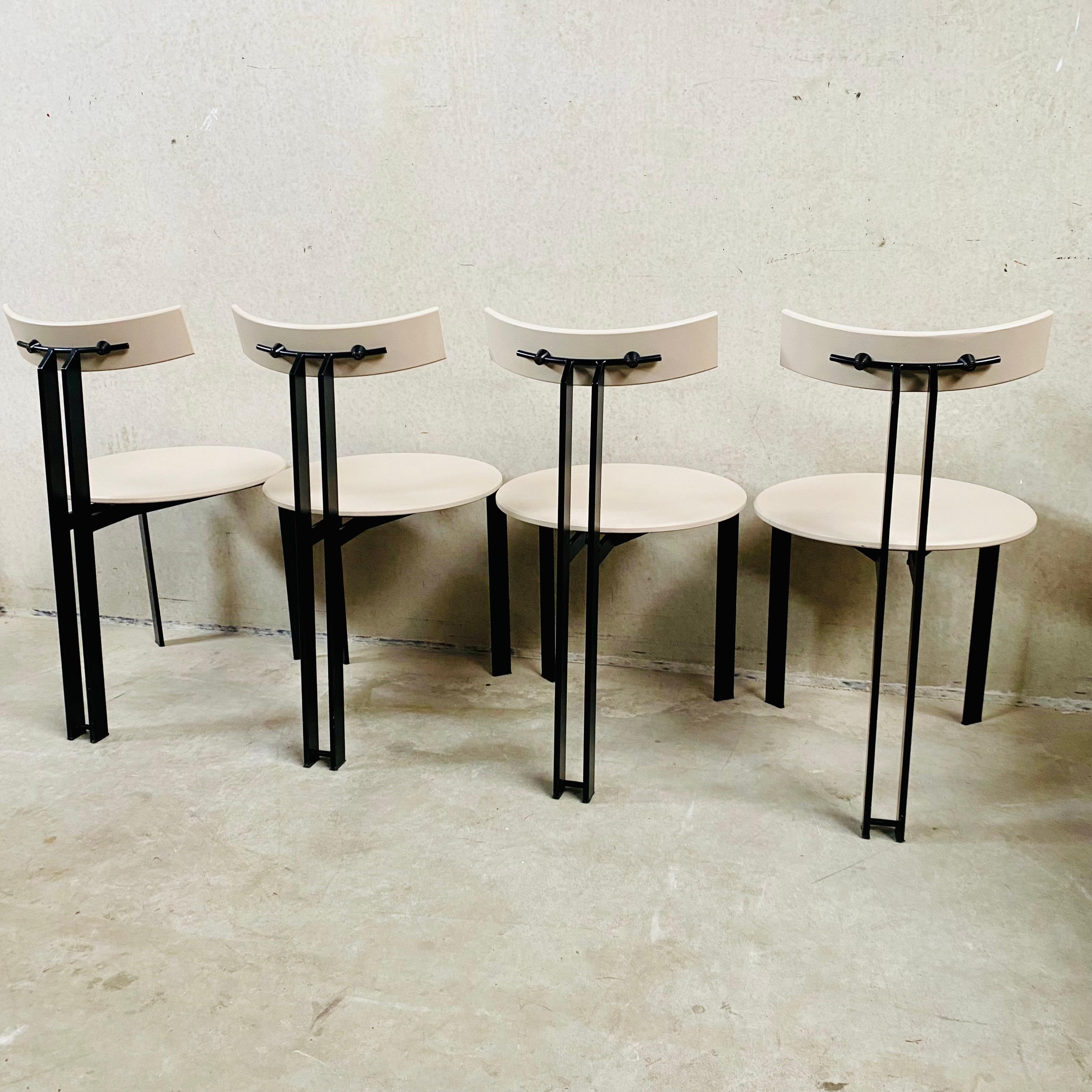 4 x Brutalist ZETA Dining Chairs by Martin Haksteen for Harvink, Netherlands  For Sale 2