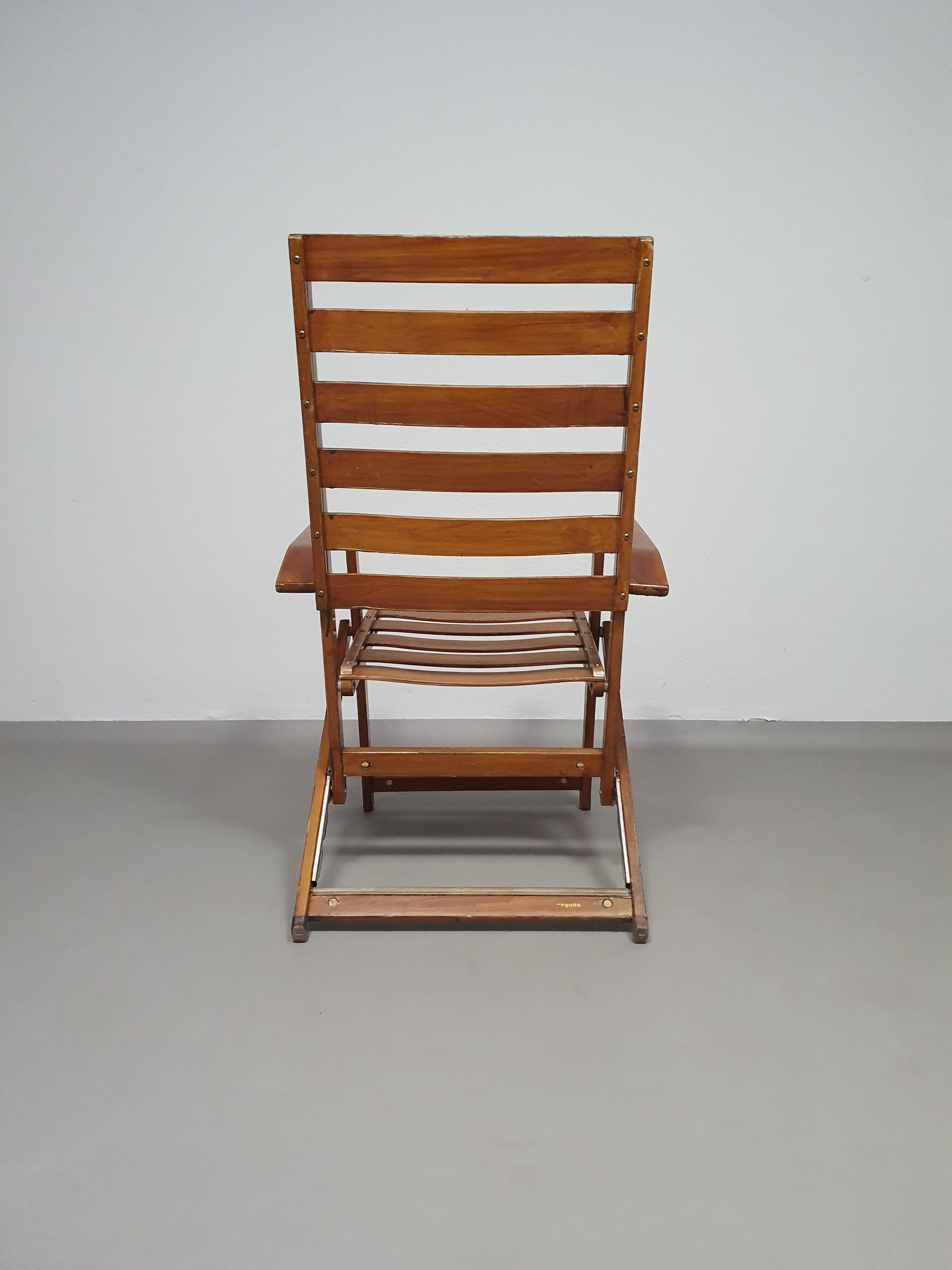 Palissandre 4 fauteuils/tables inclinables et pliantes fabriqués par Fratelli Reguitti  en vente