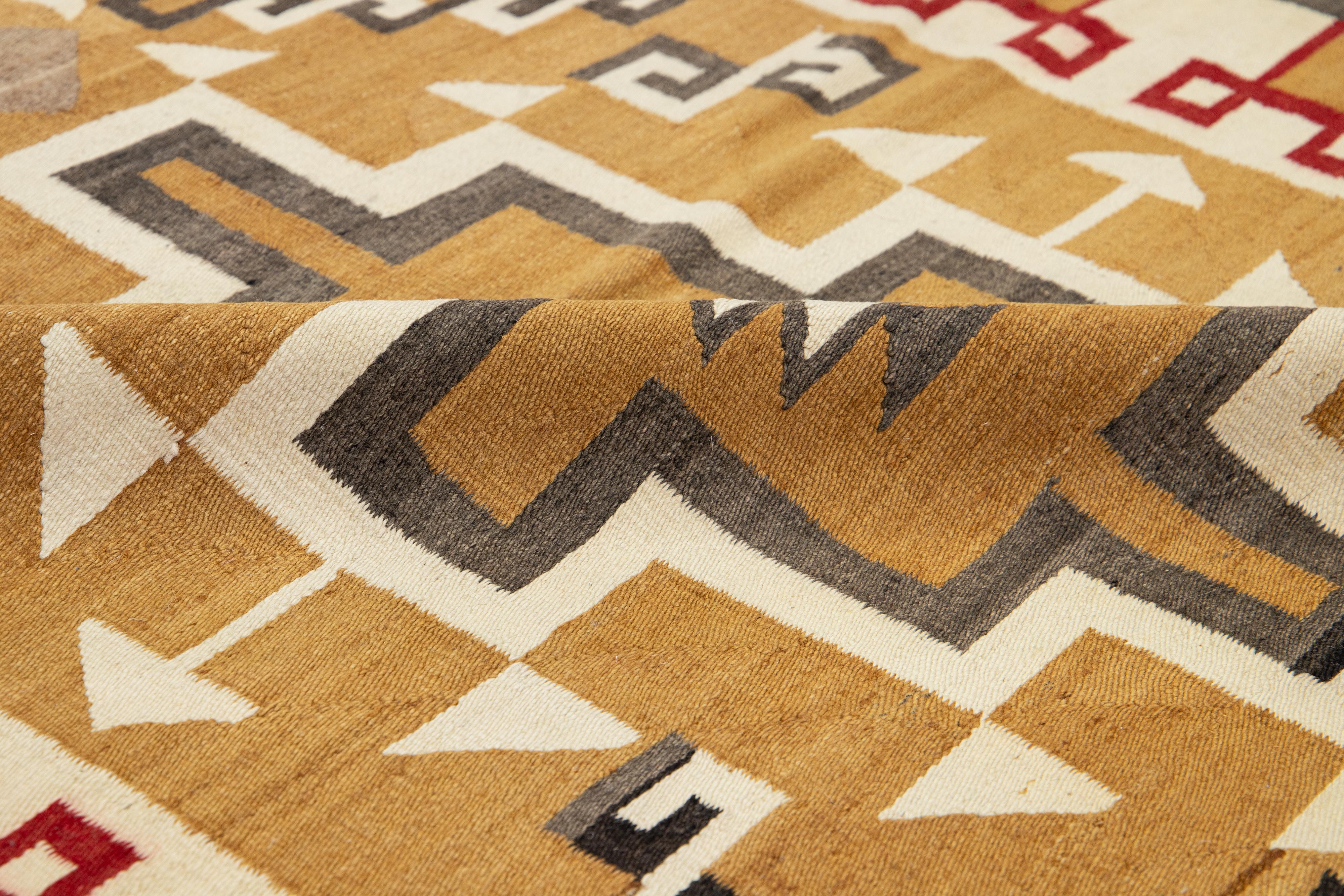 4 x7 Vintage Navajo Native American Indian Tribal Wollteppich (20. Jahrhundert) im Angebot