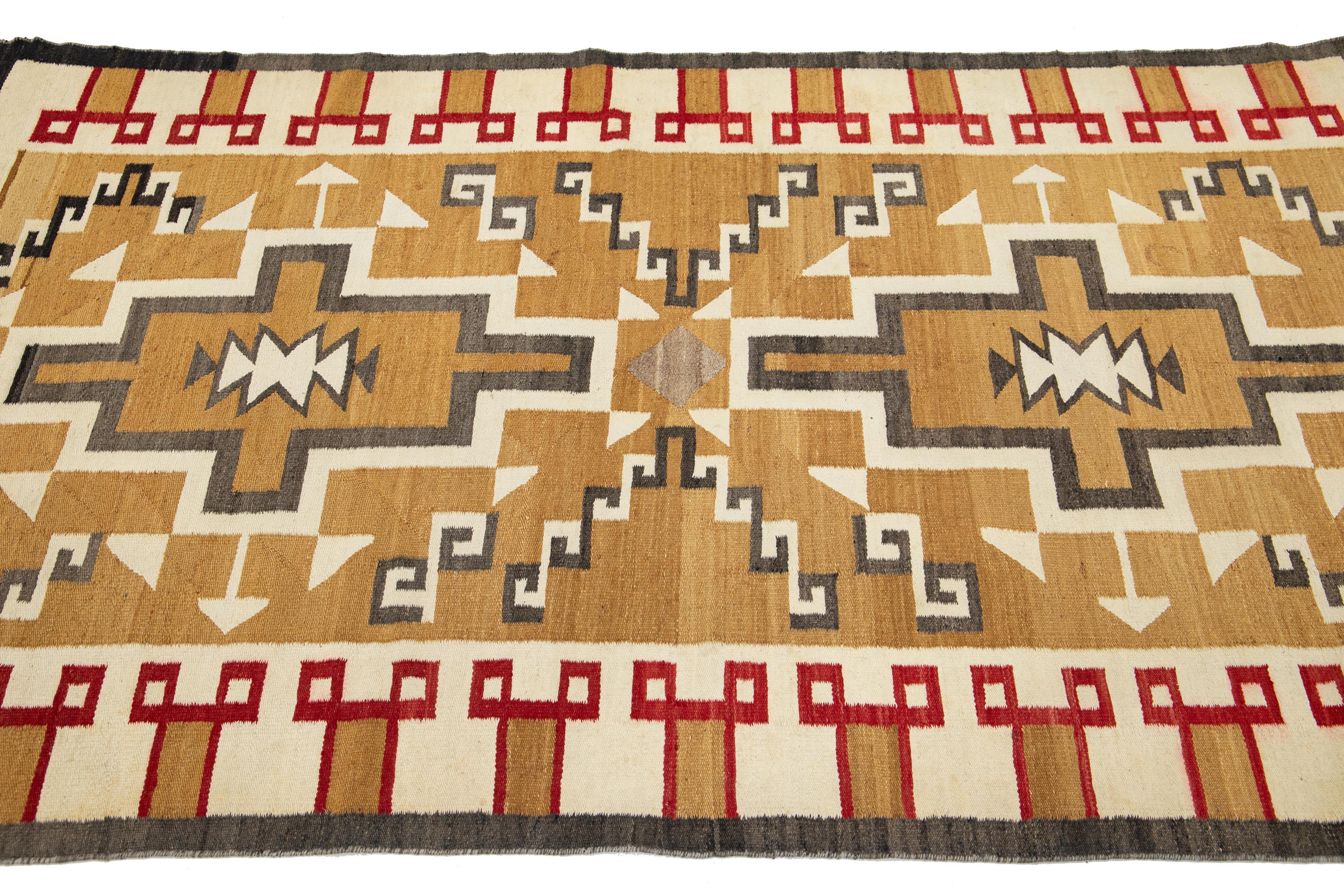4 x7 Vintage Navajo Native American Indian Tribal Wollteppich im Angebot 2