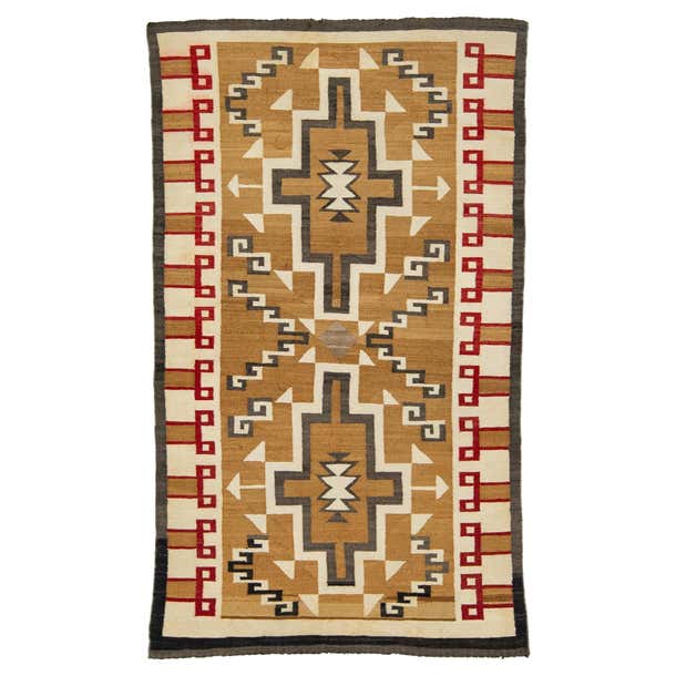 4 x7 Vintage Navajo Native American Indian Tribal Wool Rug For Sale at ...