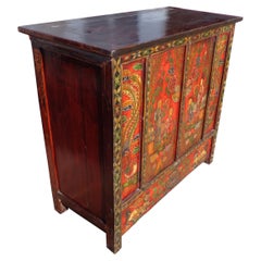 40″ 19th Century Qing Gansu Painted Cabinet