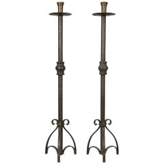 19th Century Wrought Iron Candle Holders