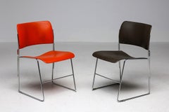 Chaises 40/4 par David Rowland - Rouge et Brown, Vintage 1970s, OF USA