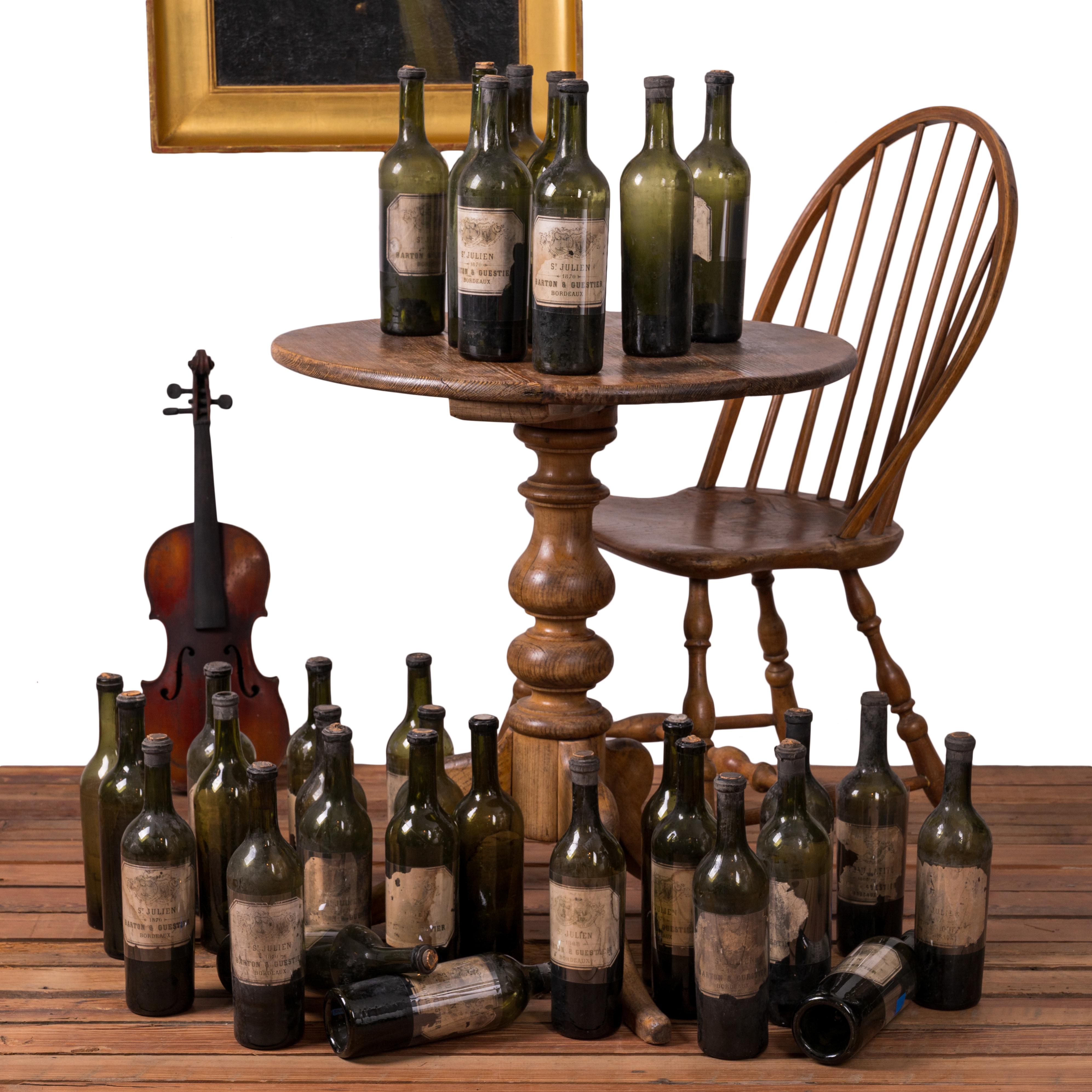 Lot de 40 bouteilles de Bordeaux Barton & Guestier St. Julien, 19e siècle.

Dépossédé de la cave historique de la maison Owen-Thomas, Telfair Museums.



3 pouces de large par 12 pouces de haut



