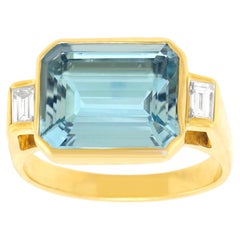 4.0 Carat Aquamarine and Diamond Ring