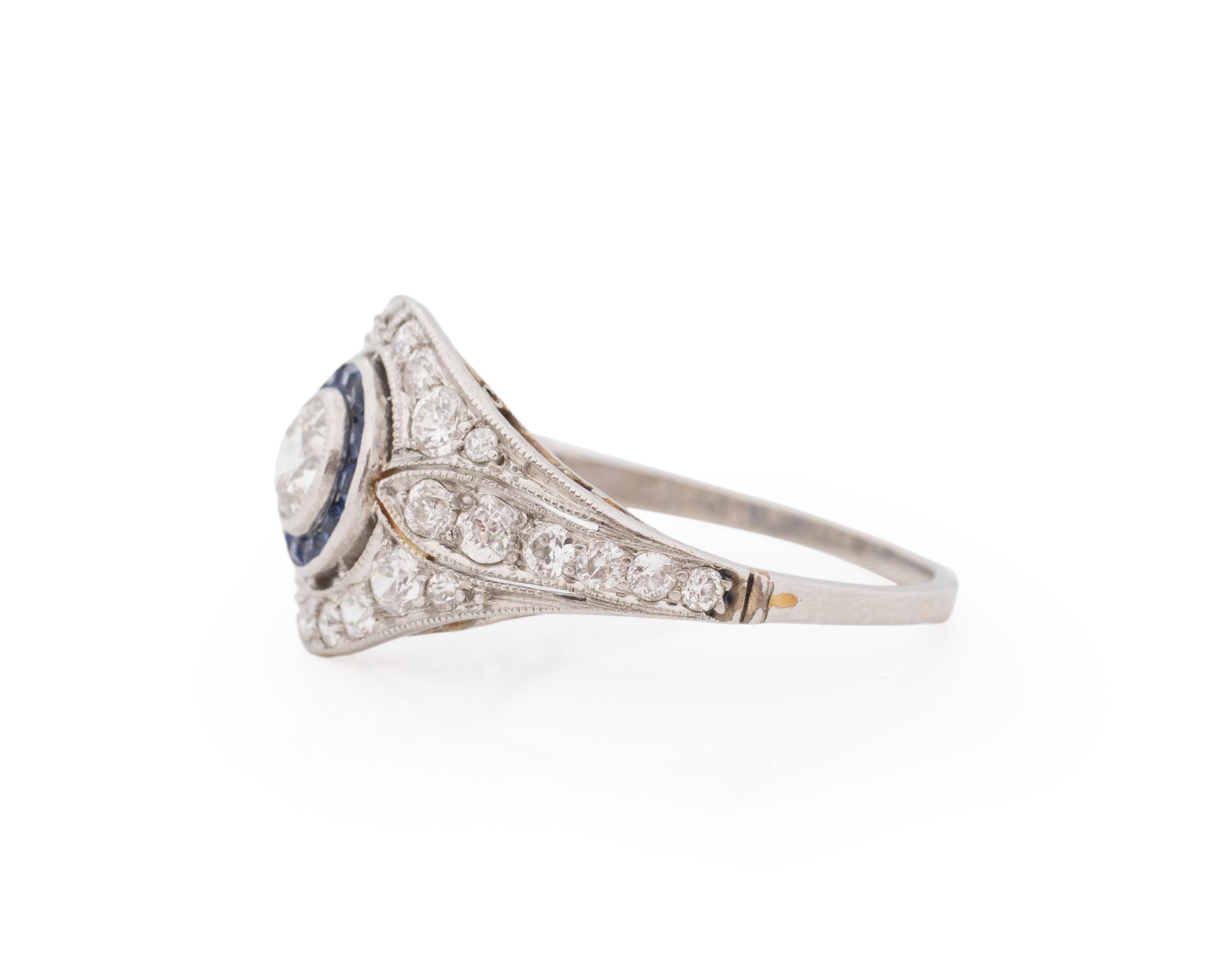 0,40 Karat Art Deco Diamant Platin Verlobungsring (Art déco) im Angebot
