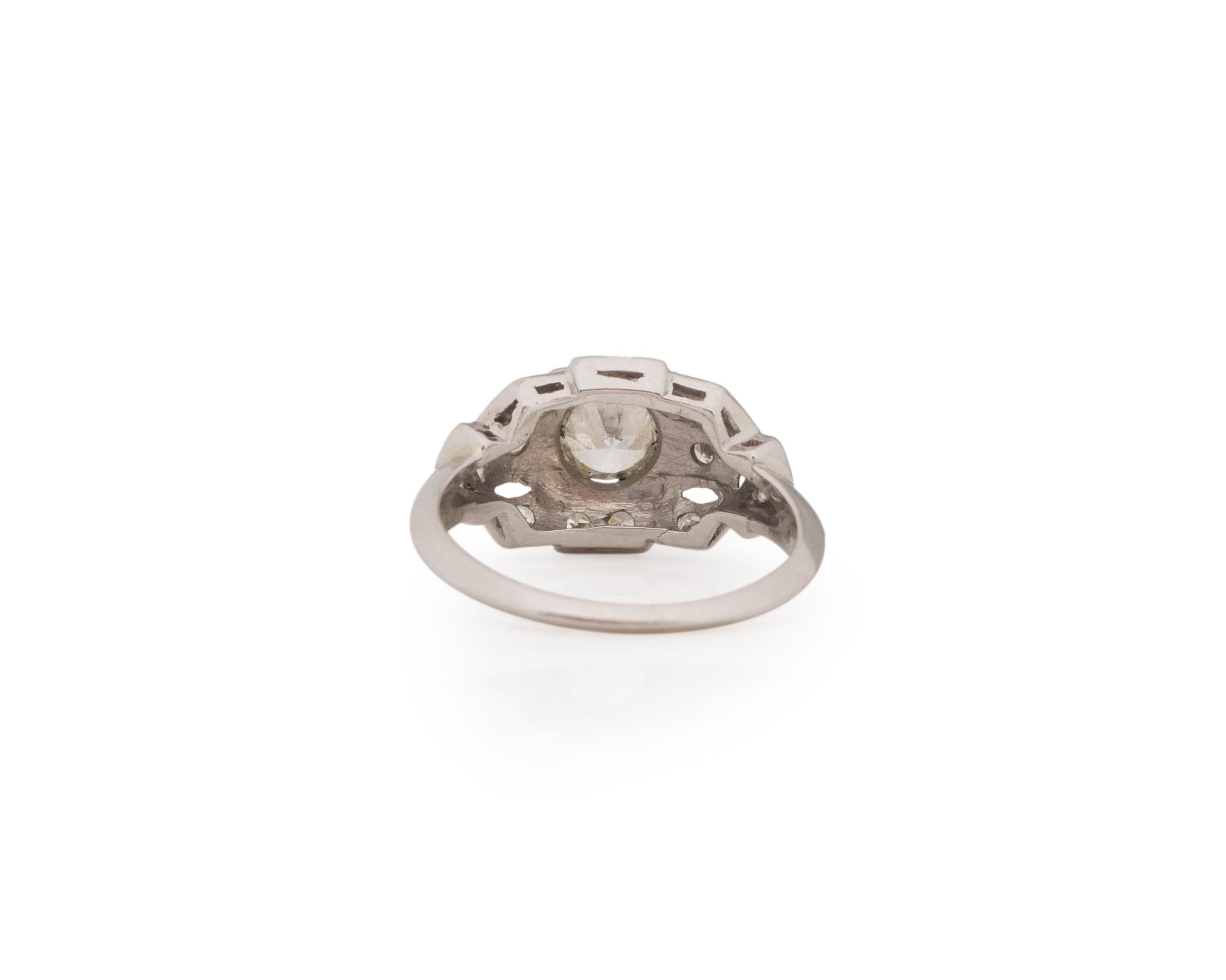.40 Karat Art Deco Diamant Platin Verlobungsring (Alteuropäischer Schliff) im Angebot