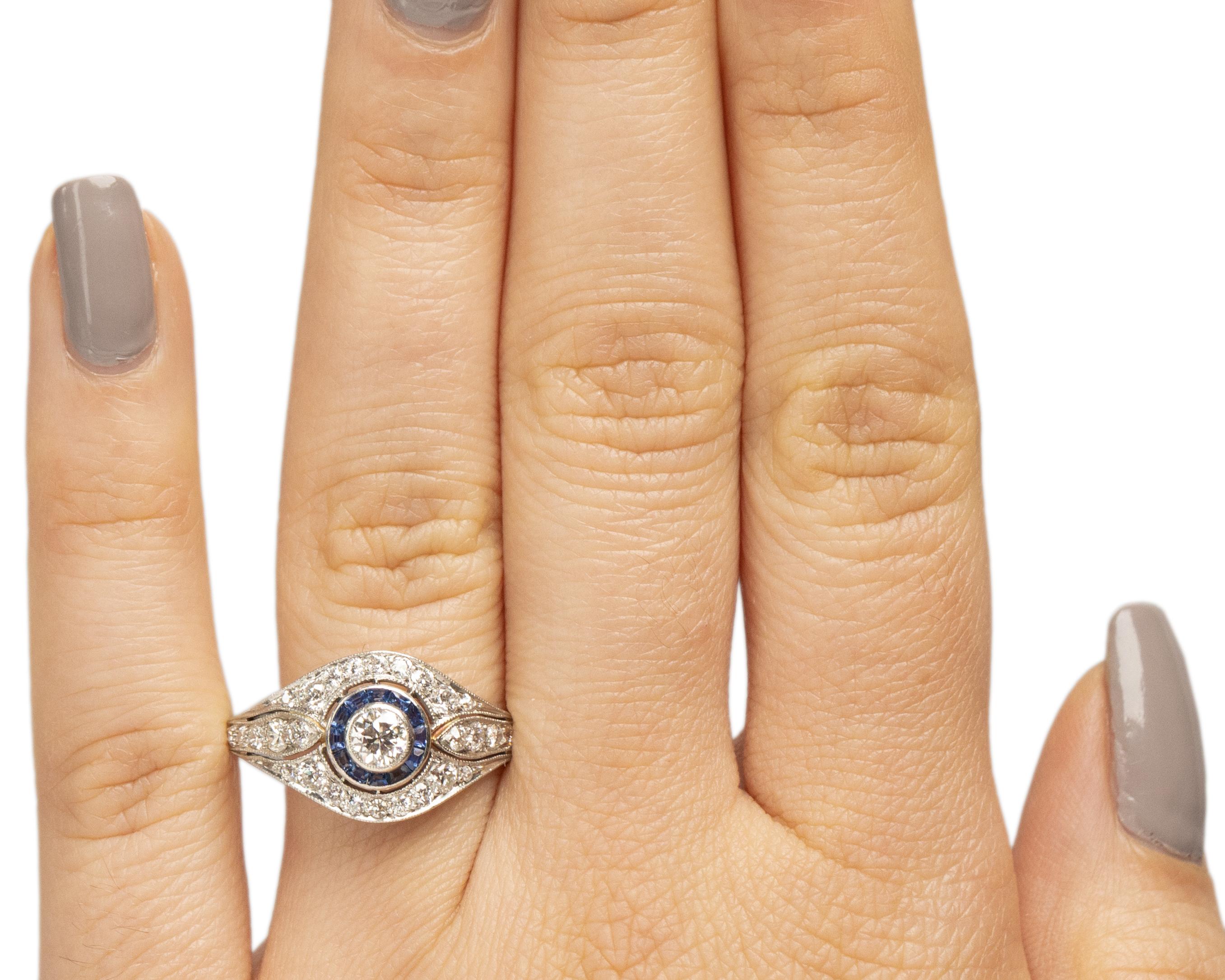 .40 Carat Art Deco Diamond Platinum Engagement Ring In Good Condition For Sale In Atlanta, GA
