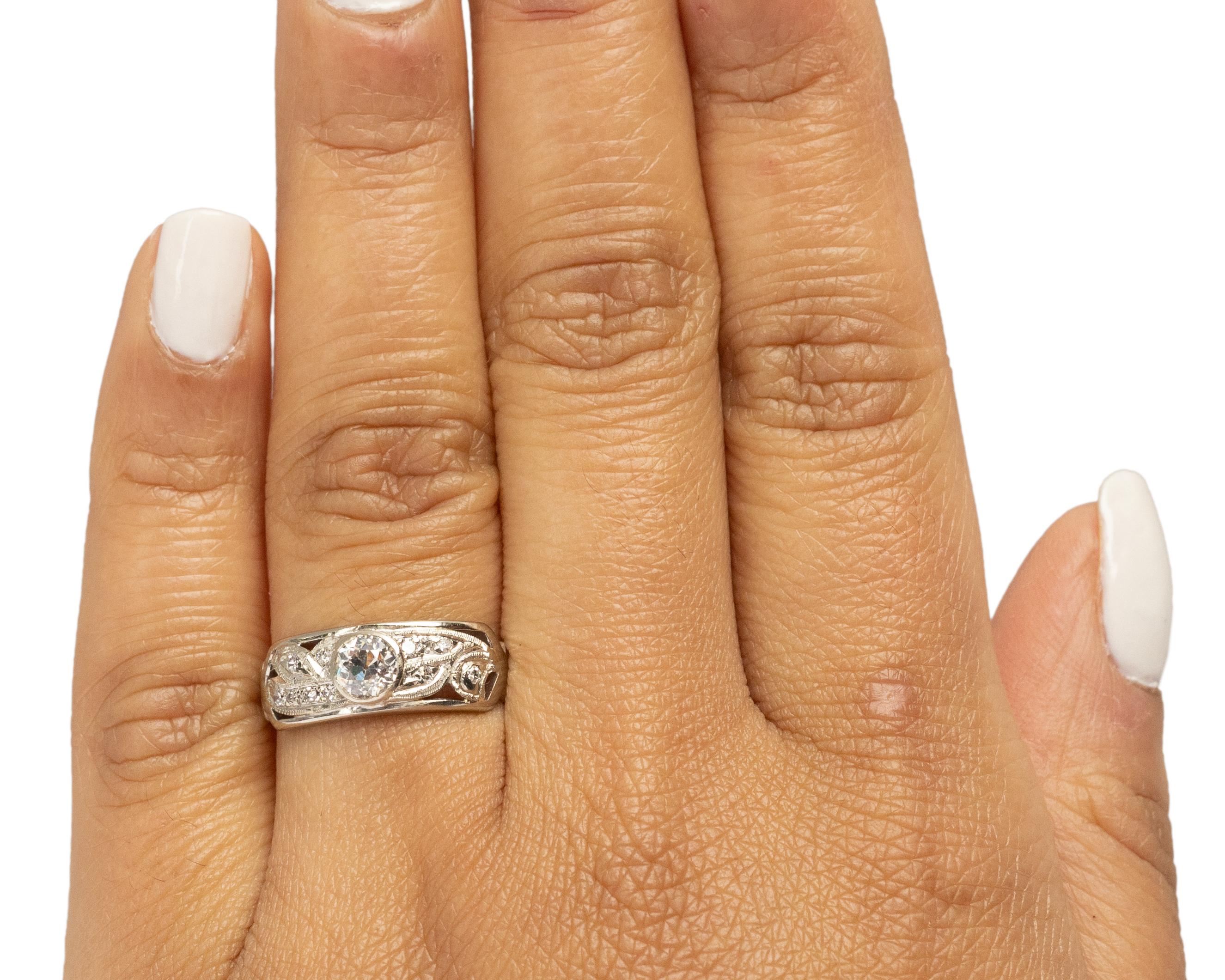 Women's .40 Carat Art Deco Diamond Platinum Engagement Ring For Sale