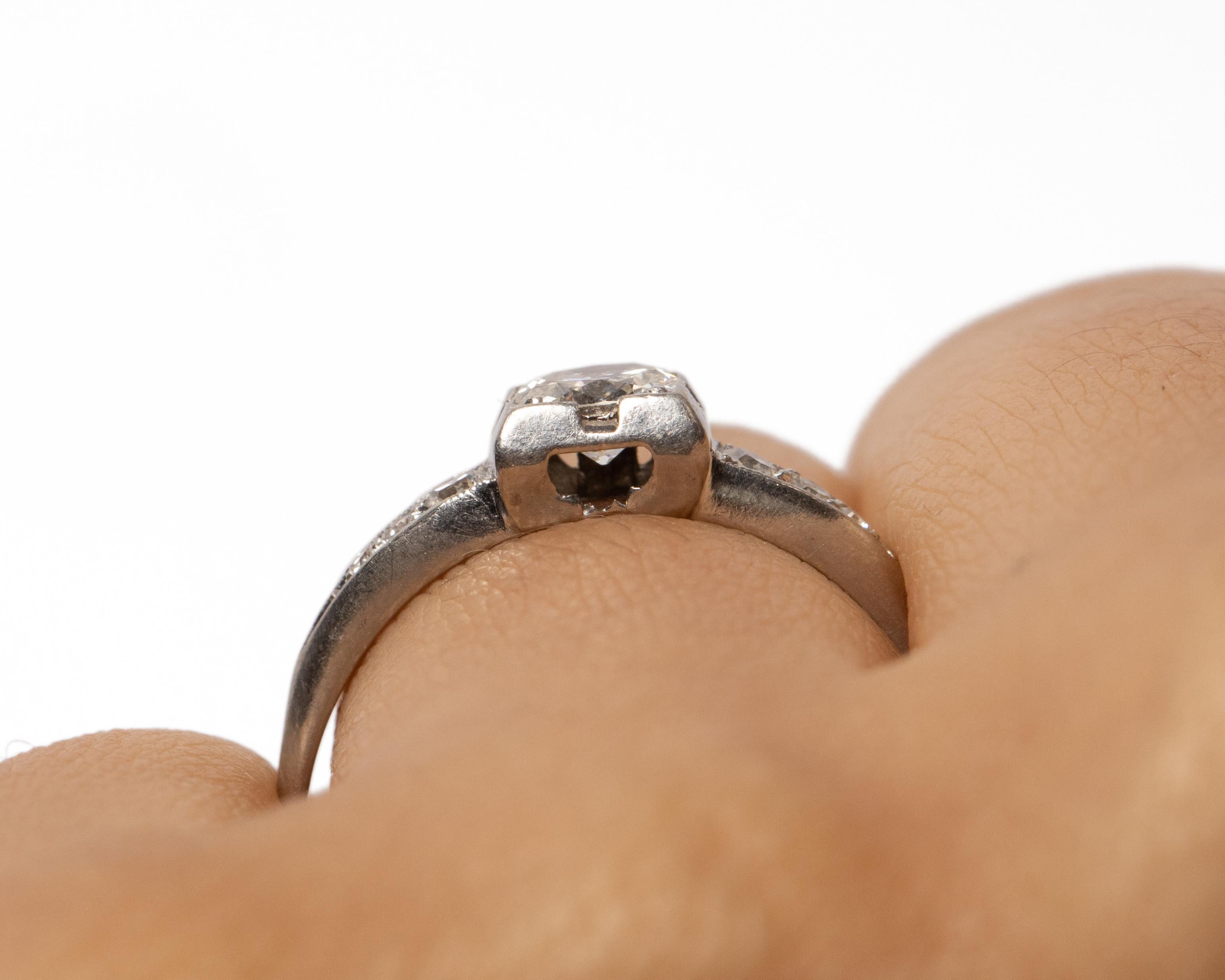 .40 Carat Art Deco Diamond Platinum Engagement Ring For Sale 1