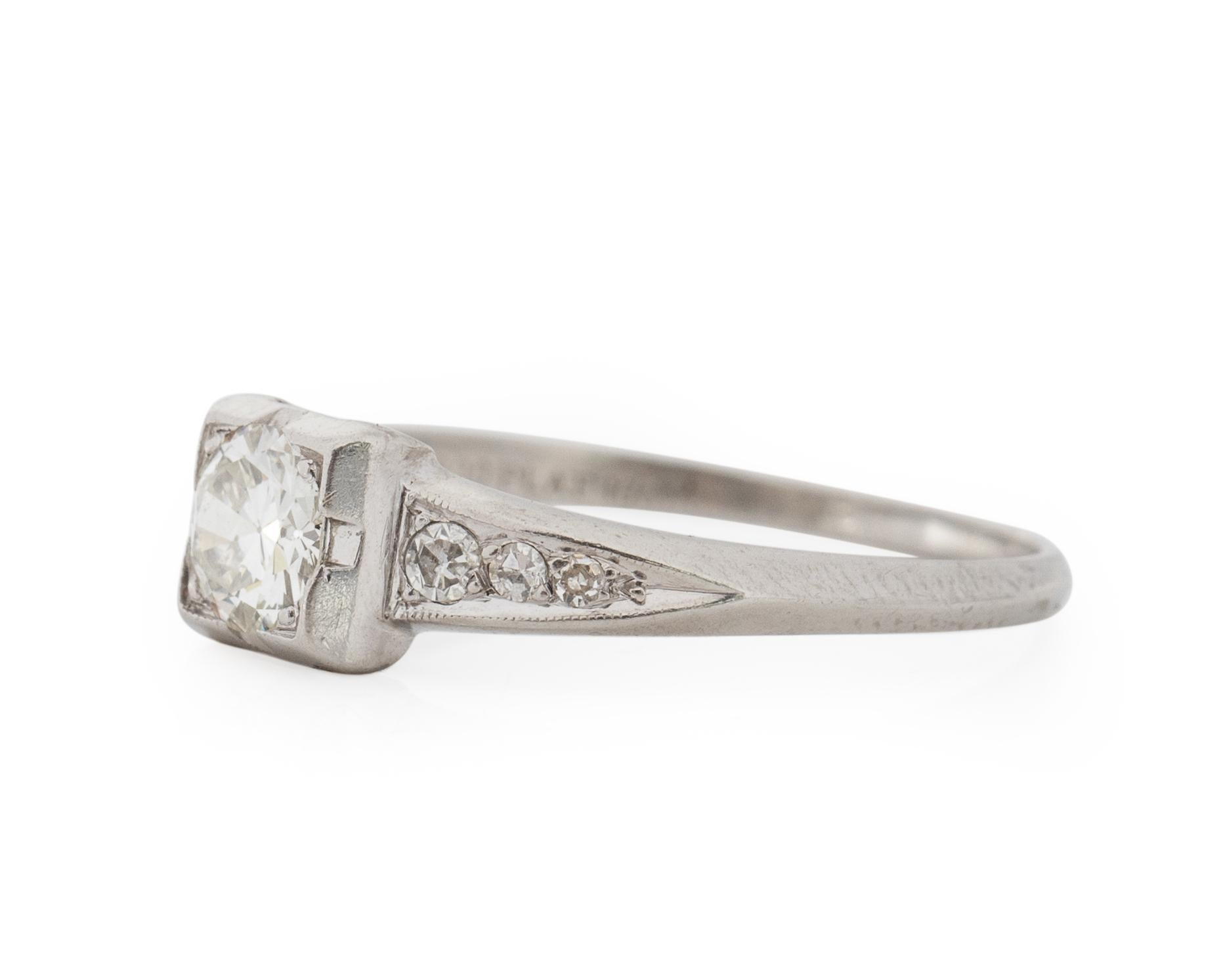 0,40 Karat Art Deco Diamant Platin Verlobungsring im Angebot 1