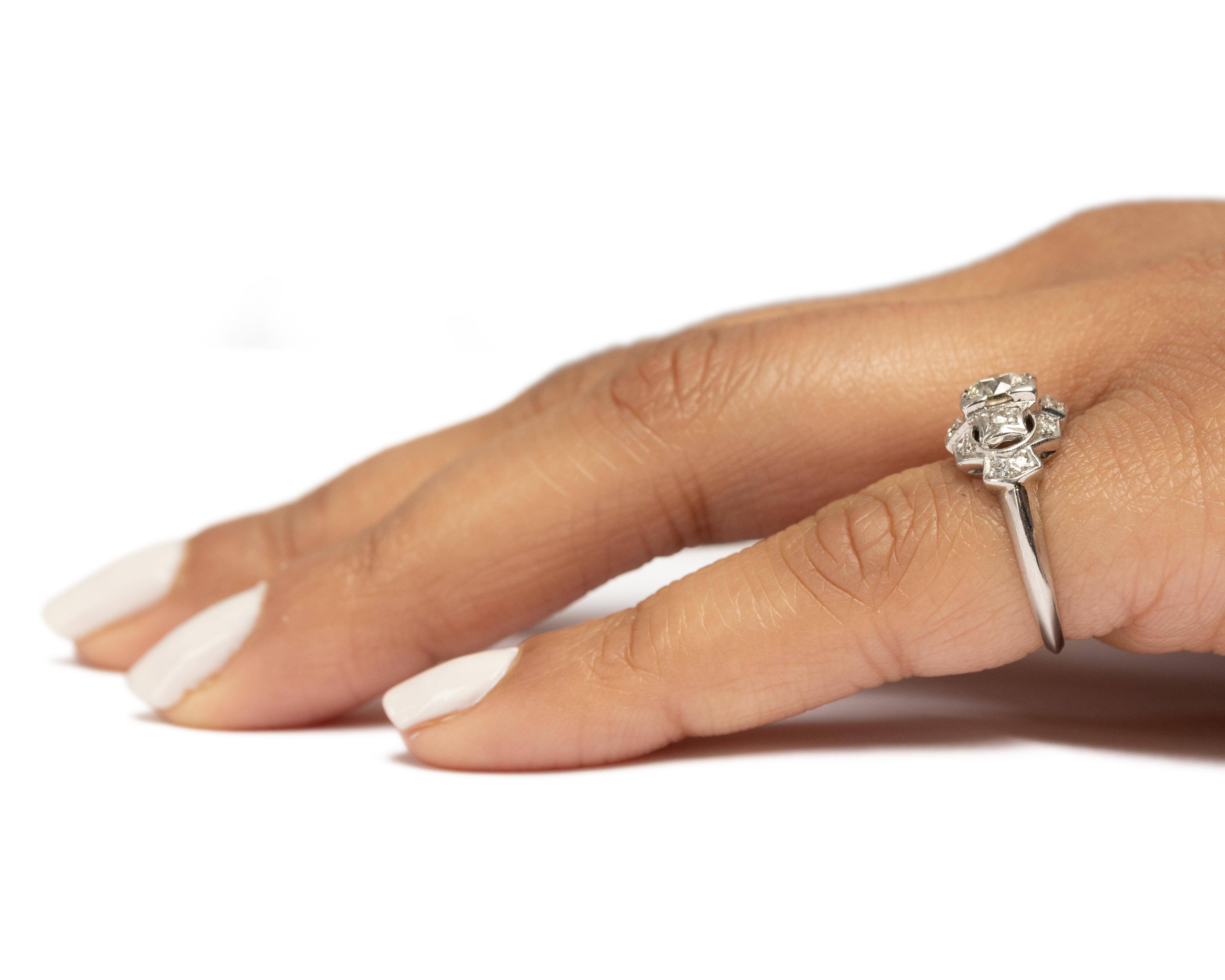 .40 Carat Art Deco Diamond Platinum Engagement Ring For Sale 2