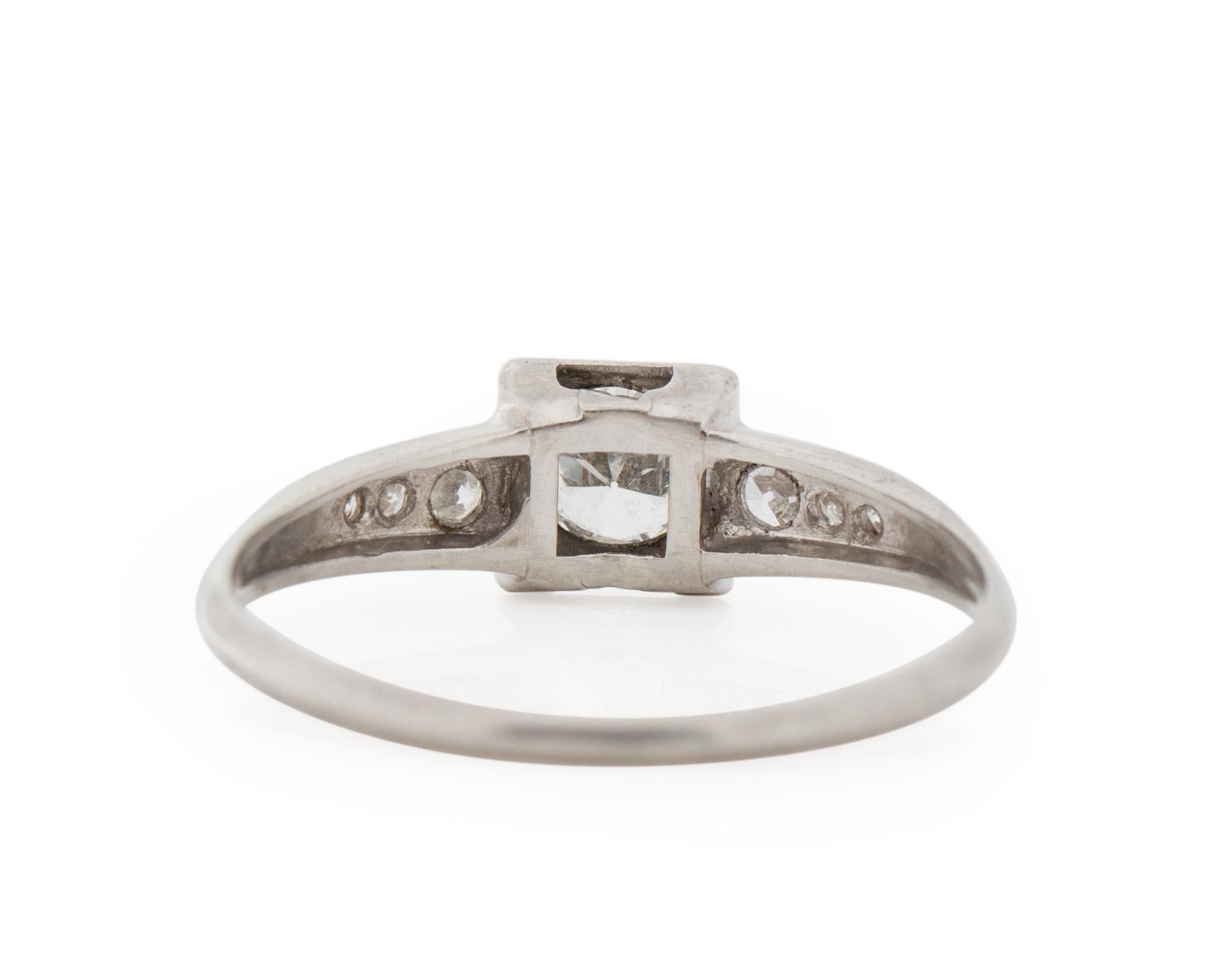 .40 Carat Art Deco Diamond Platinum Engagement Ring For Sale 3
