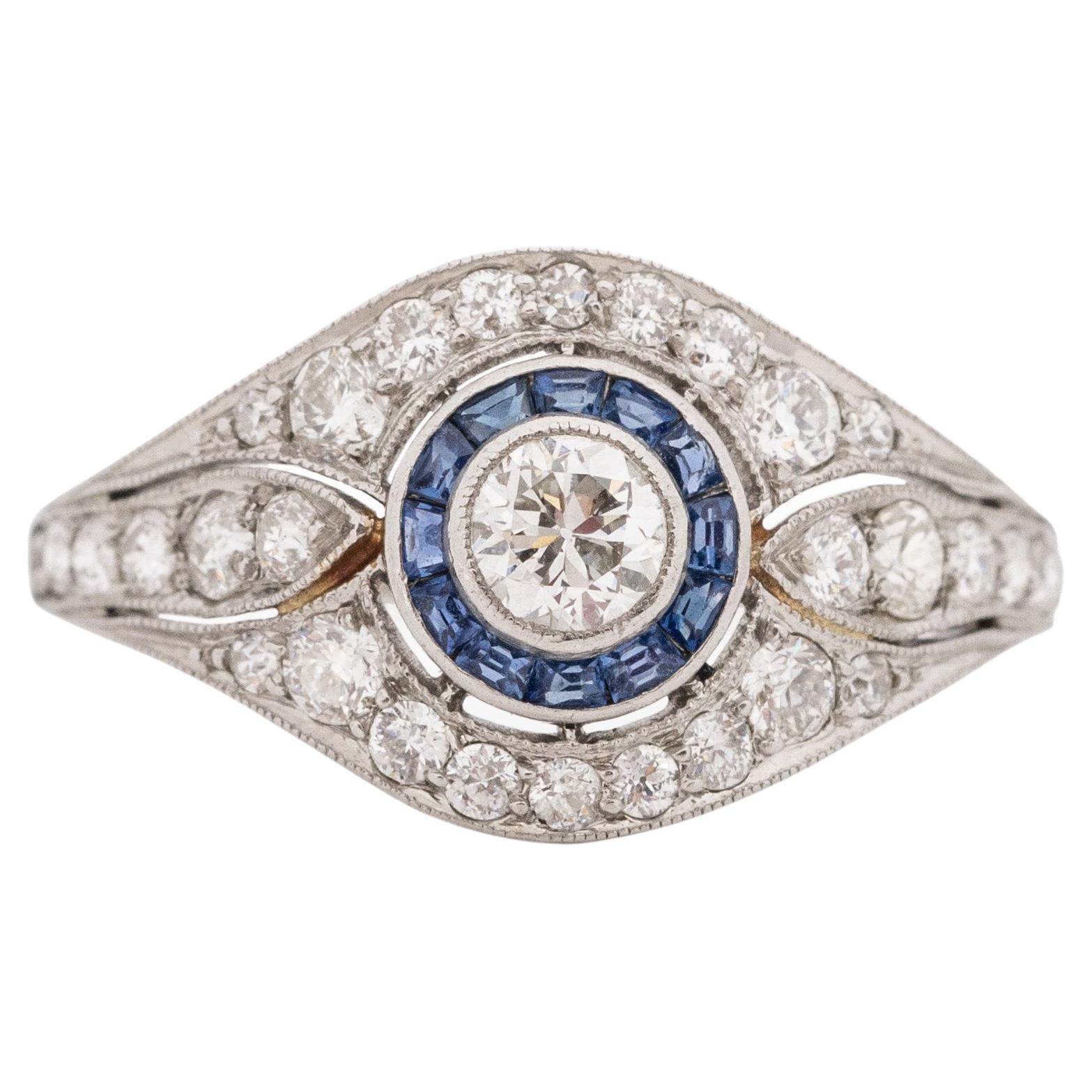 .40 Carat Art Deco Diamond Platinum Engagement Ring