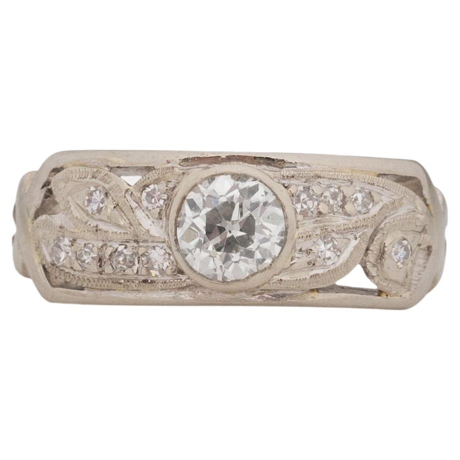 .40 Carat Art Deco Diamond Platinum Engagement Ring For Sale