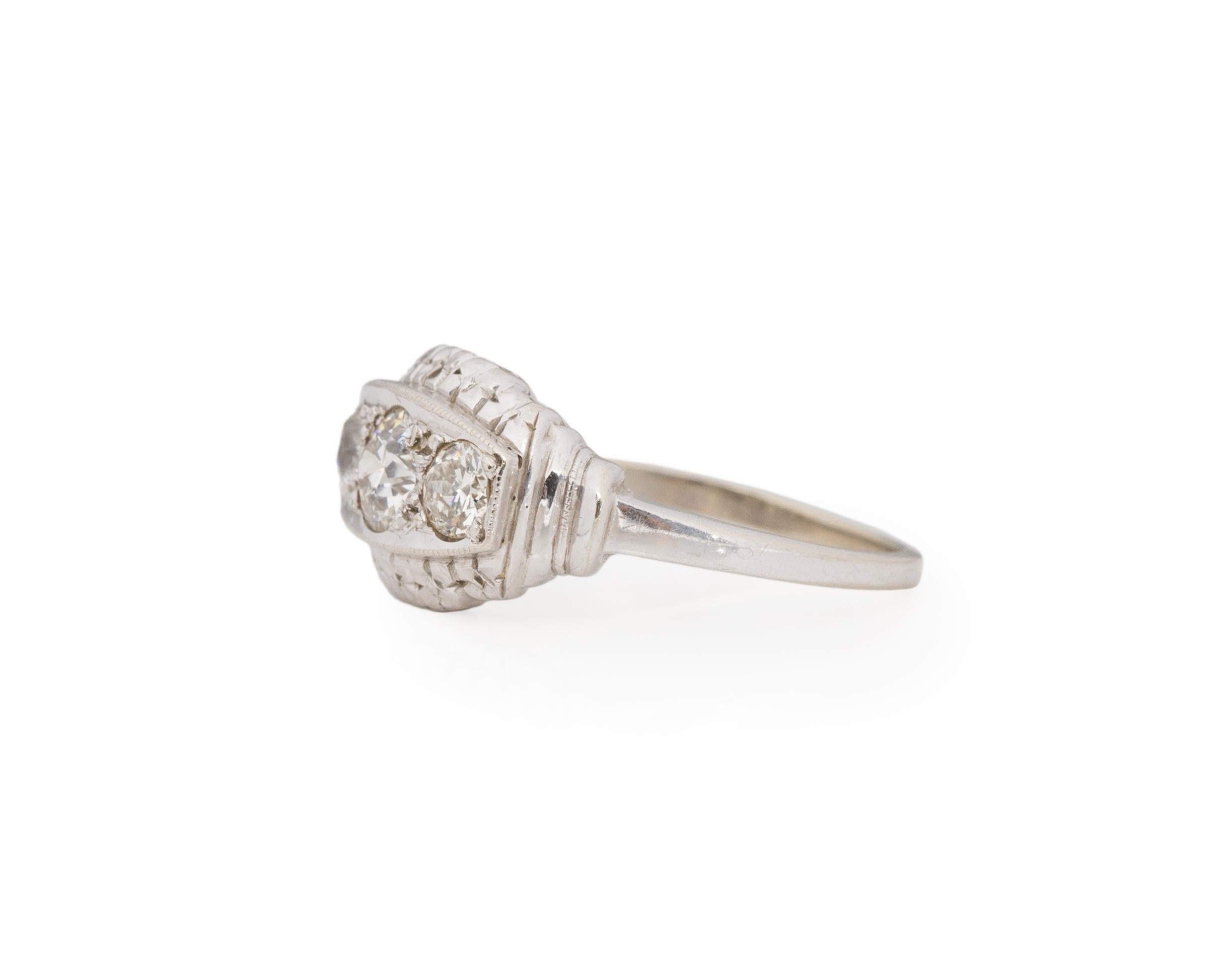 Art Deco .40 Carat Brilliant Cut Engagement Ring  For Sale
