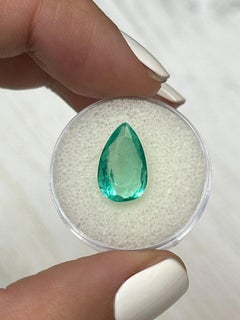 4.0 Carat Crystal Clean Green Colombian Emerald - Pear Cut Teardrop May