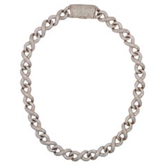 Collana con diamante da 40 carati e catena a maglie cubane in oro giallo 14k