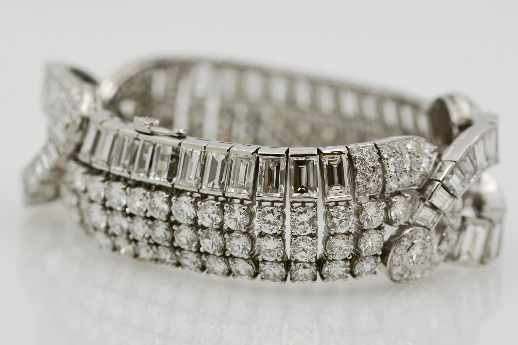40 Carat Diamond and Platinum Art Deco Bracelet 2
