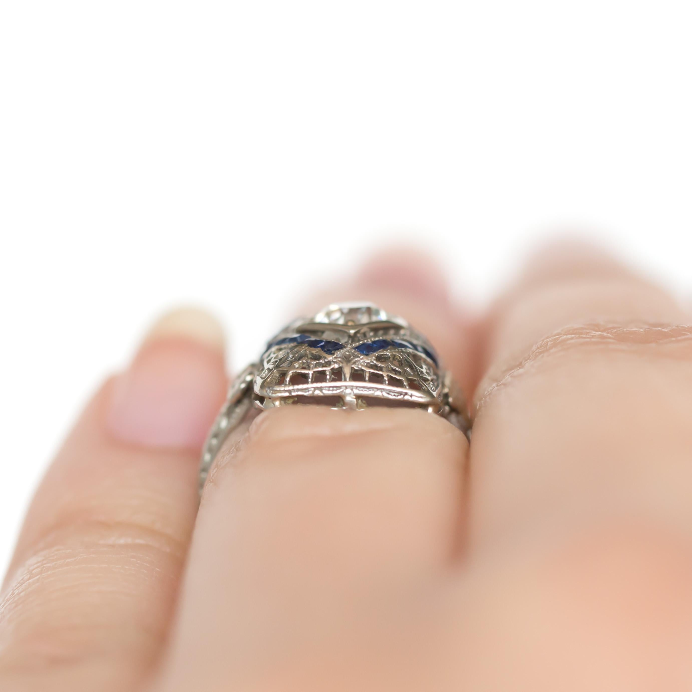 Women's .40 Carat Diamond and Sapphire Engagement Ring