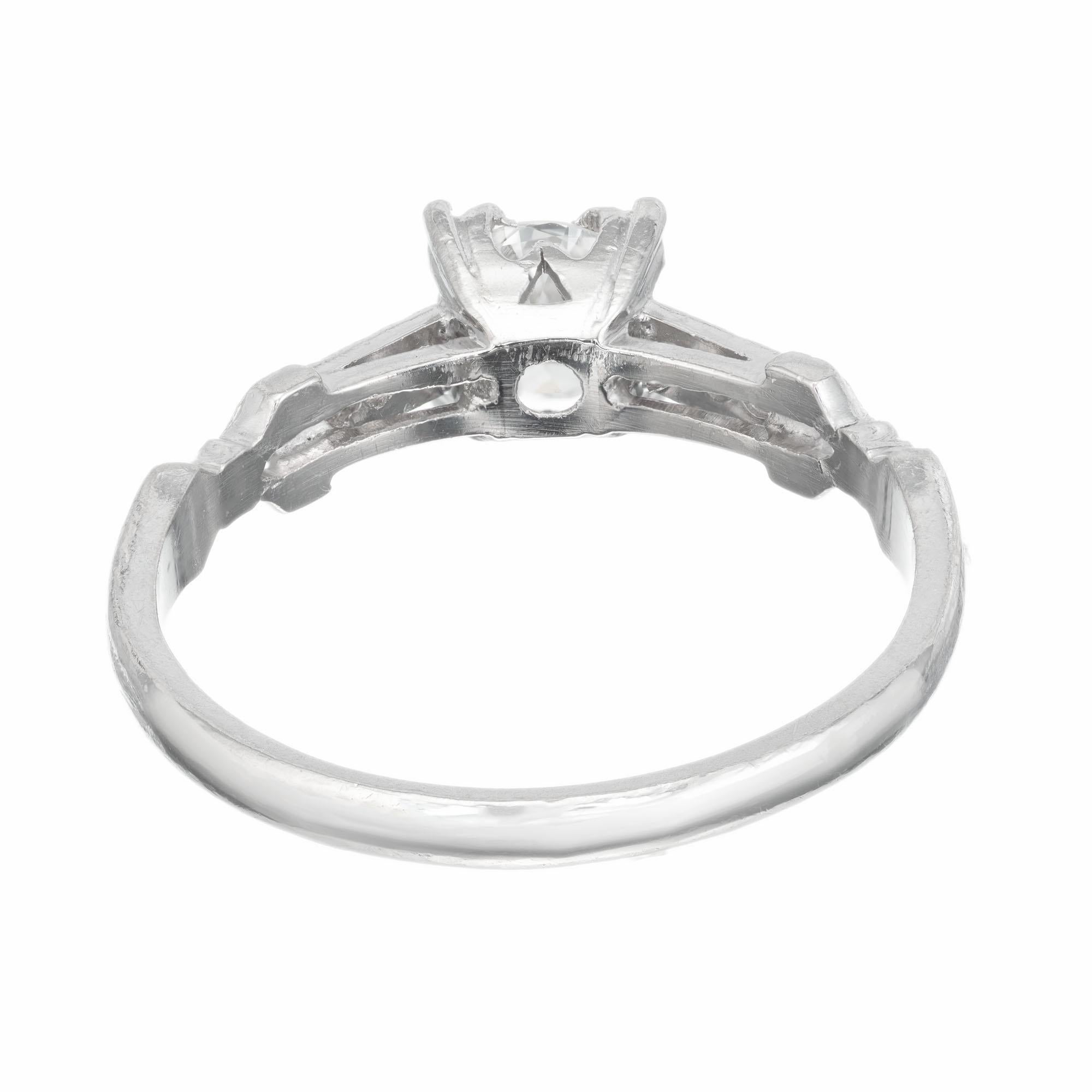 Women's .40 Carat Diamond Art Deco Platinum Engagement Ring For Sale