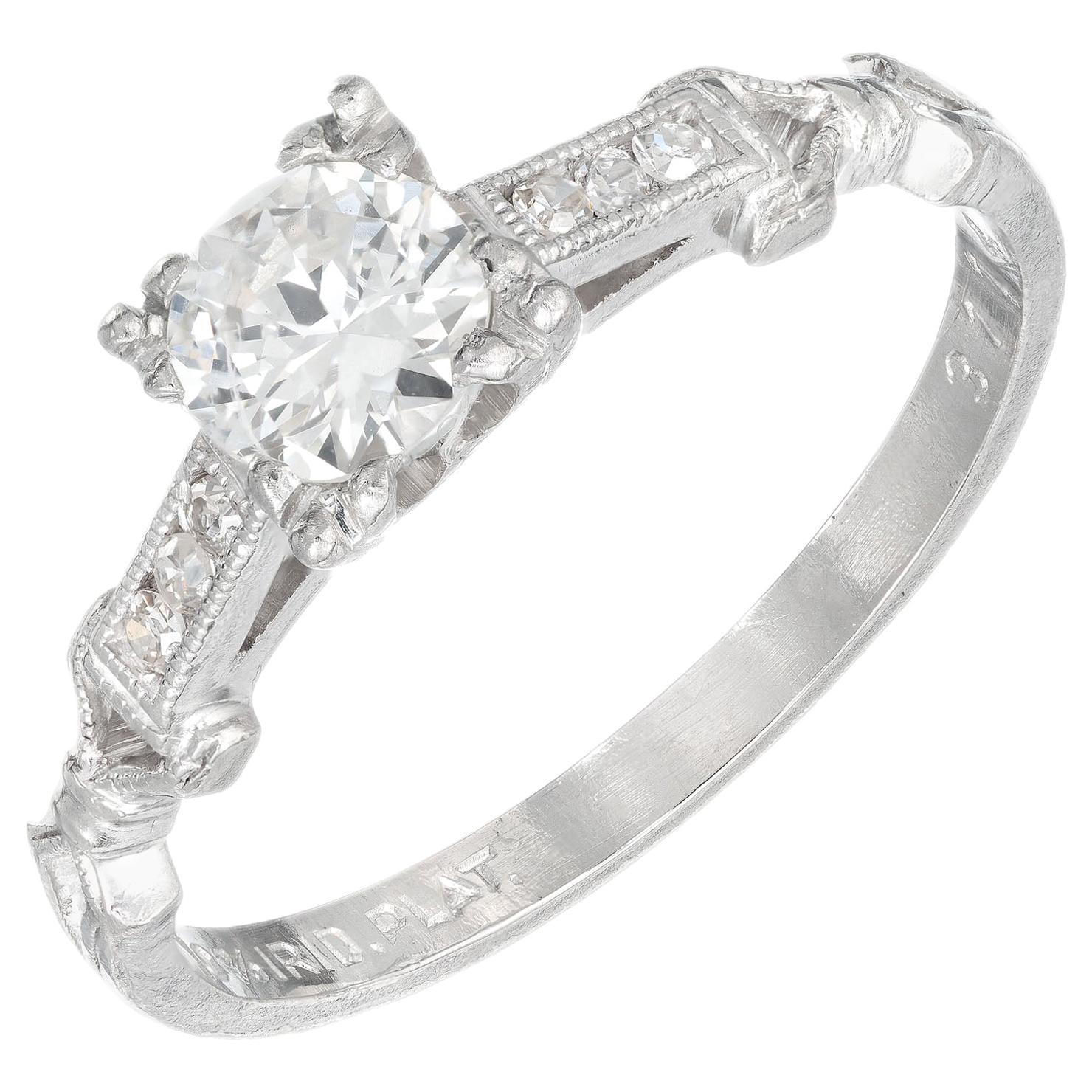 .40 Carat Diamond Art Deco Platinum Engagement Ring