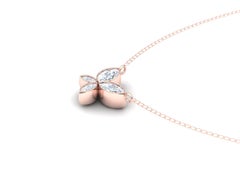 .40 Carat Diamond Butterfly Rose Gold Pendant