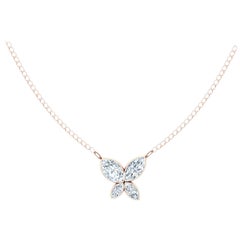 .40 Carat Diamond Butterfly Rose Gold Pendant