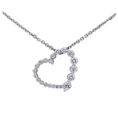 .40 Carat Diamond Heart White Gold Necklace