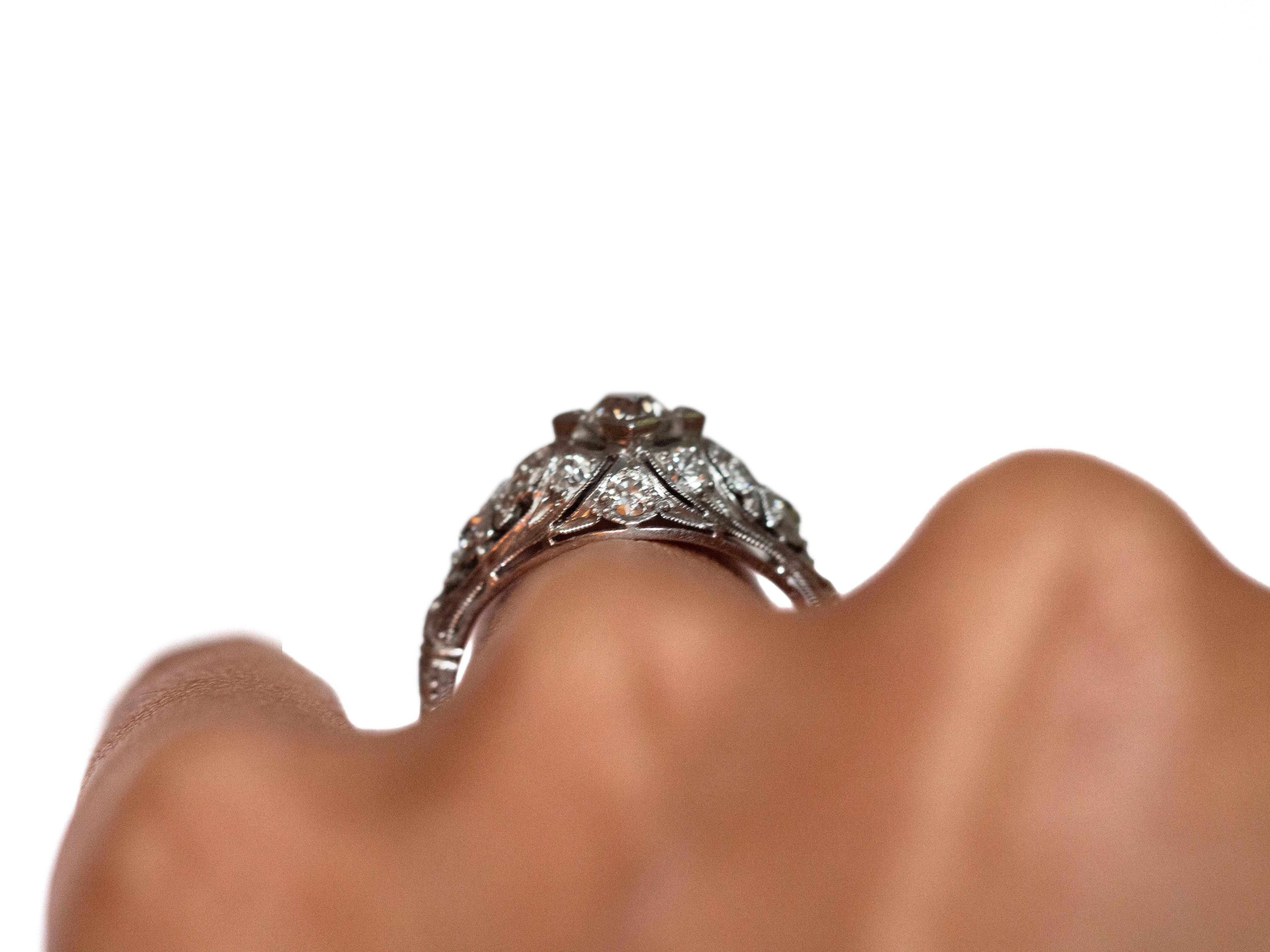 .40 Carat Diamond Platinum Engagement Ring In Good Condition For Sale In Atlanta, GA