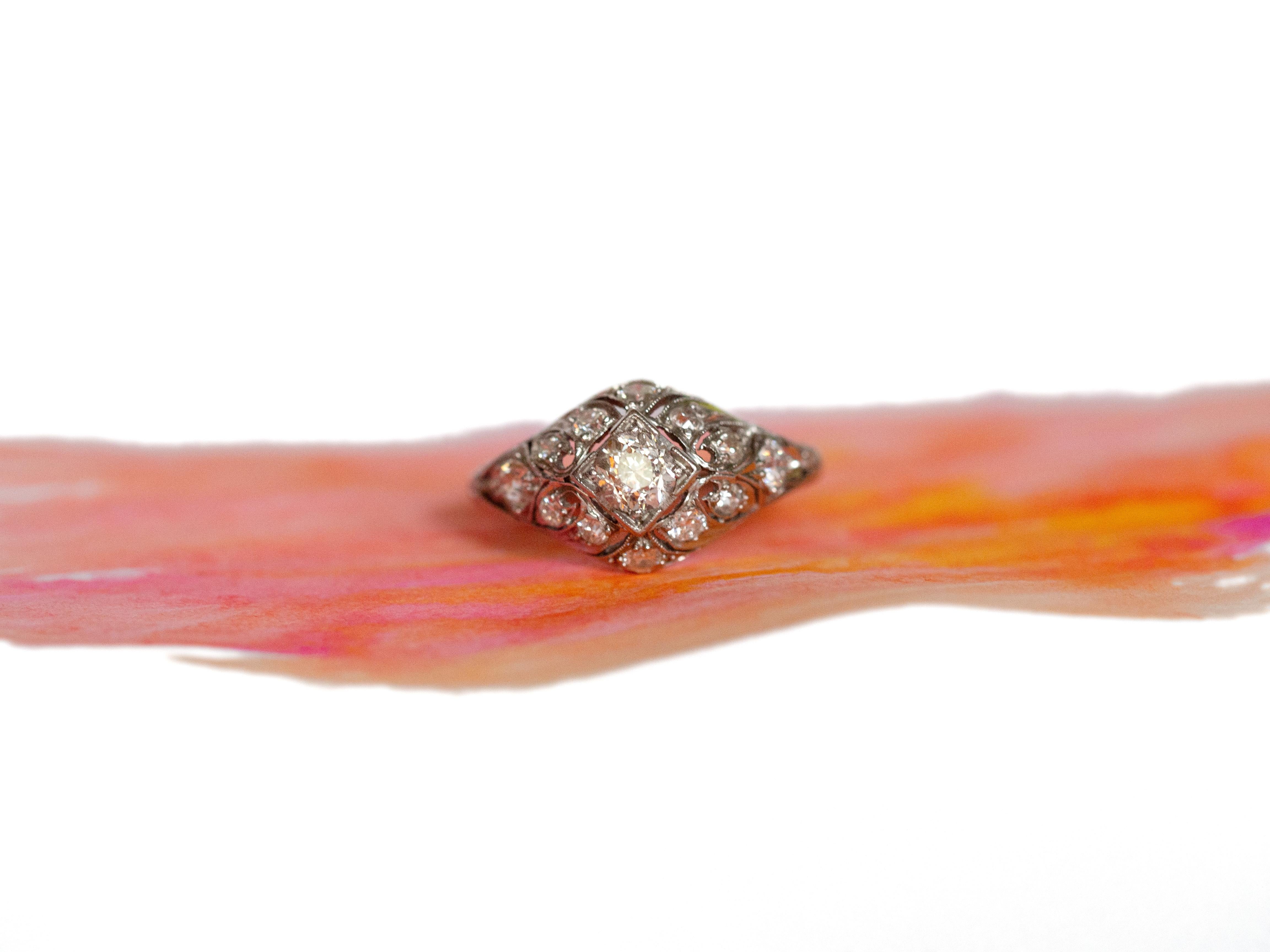 Women's or Men's .40 Carat Diamond Platinum Engagement Ring For Sale